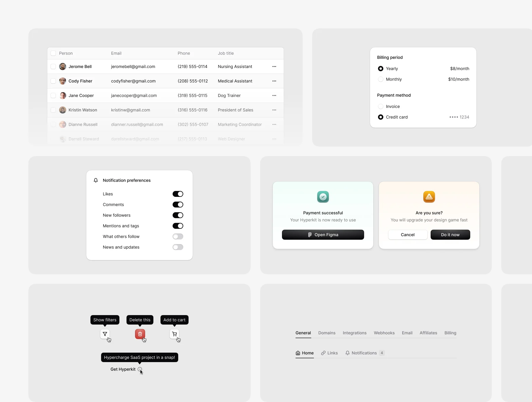 Hyperkit — The Minimal  SaaS Figma UI Kit 5