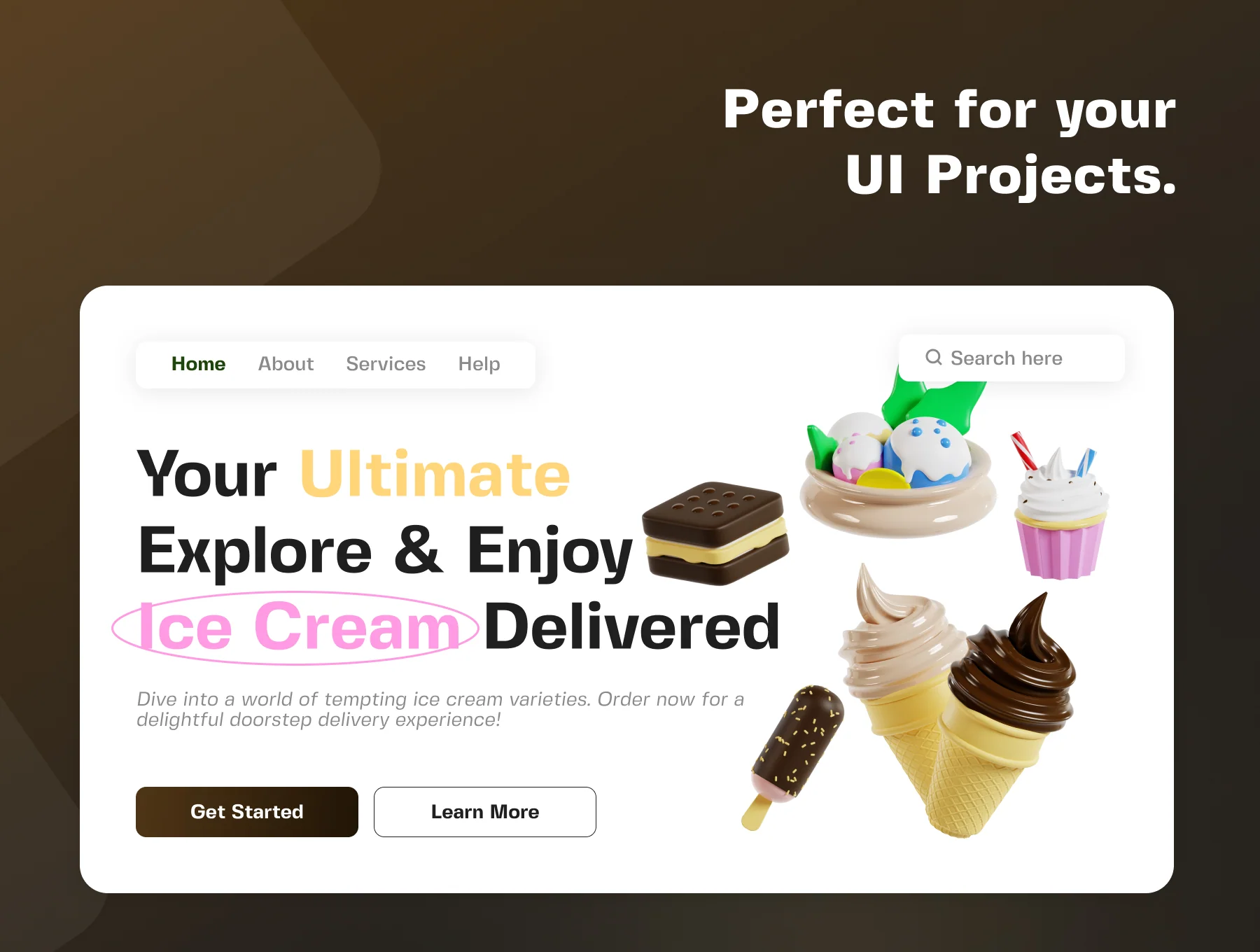 Ice Cream 3D Icon Pack 6
