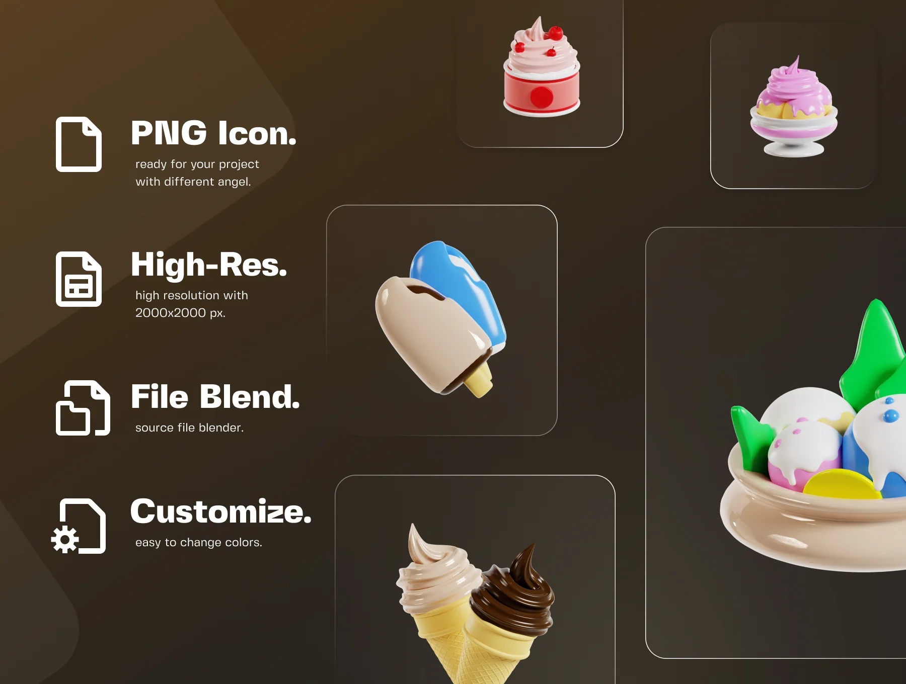 Ice Cream 3D Icon Pack 8