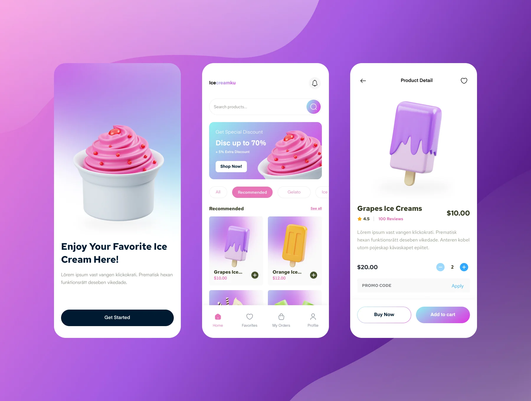 Ice Cream 3D Icon 3