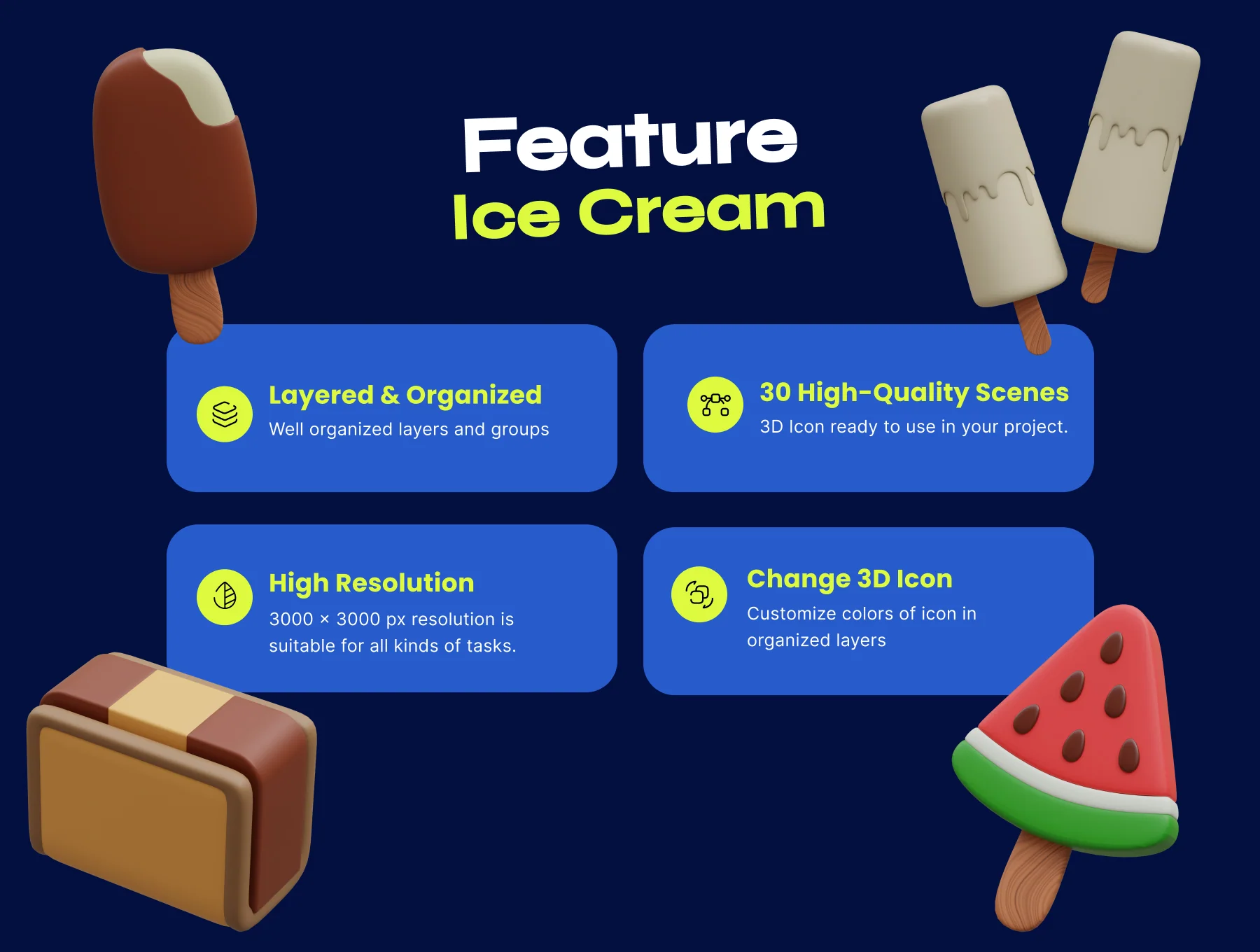Ice Cream & Desserts 3D Icon 2