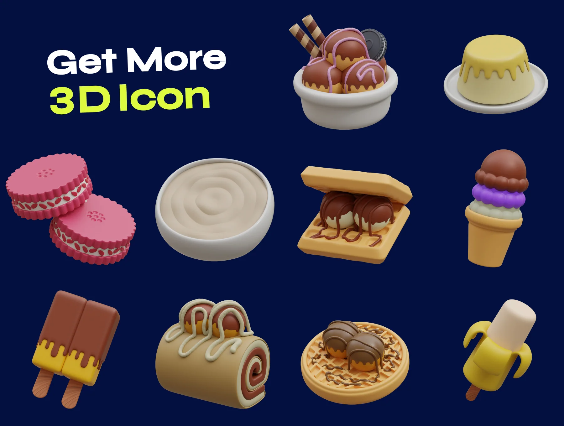 Ice Cream & Desserts 3D Icon 7