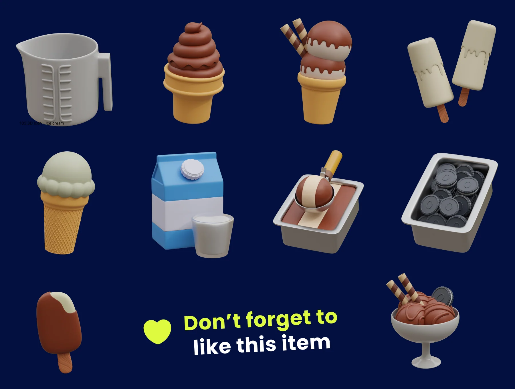 Ice Cream & Desserts 3D Icon 8