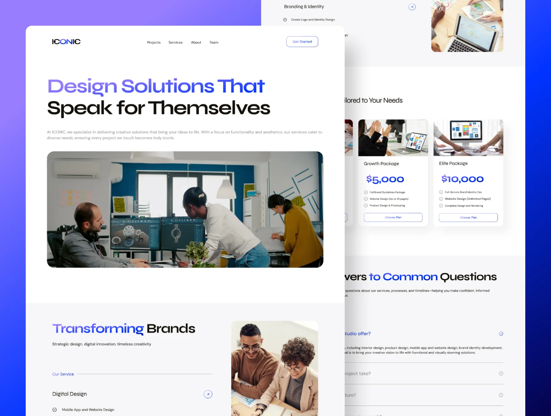 ICONIC - Design Studio Agency Web UI 2