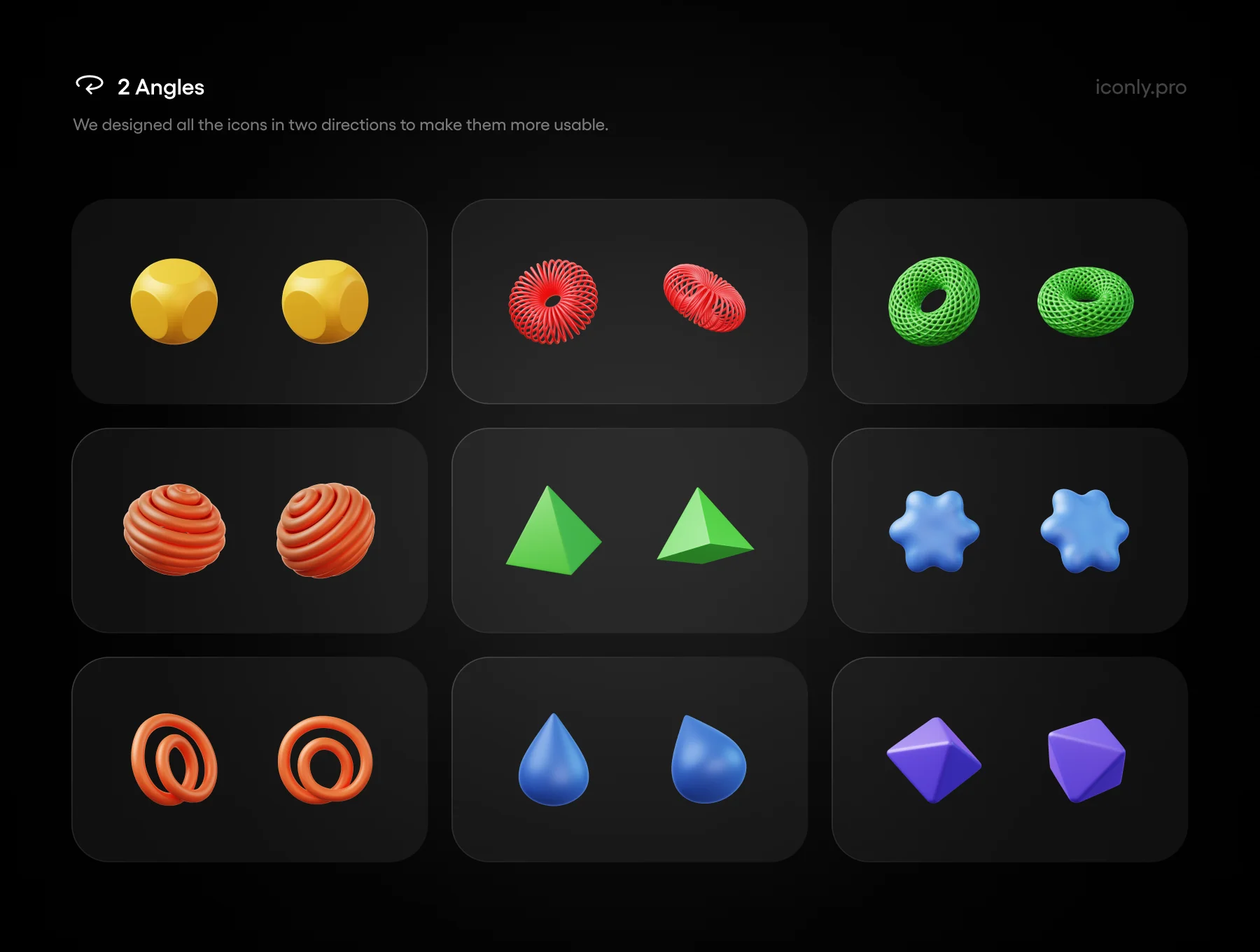 Iconly Pro, 3D Shape icons 4