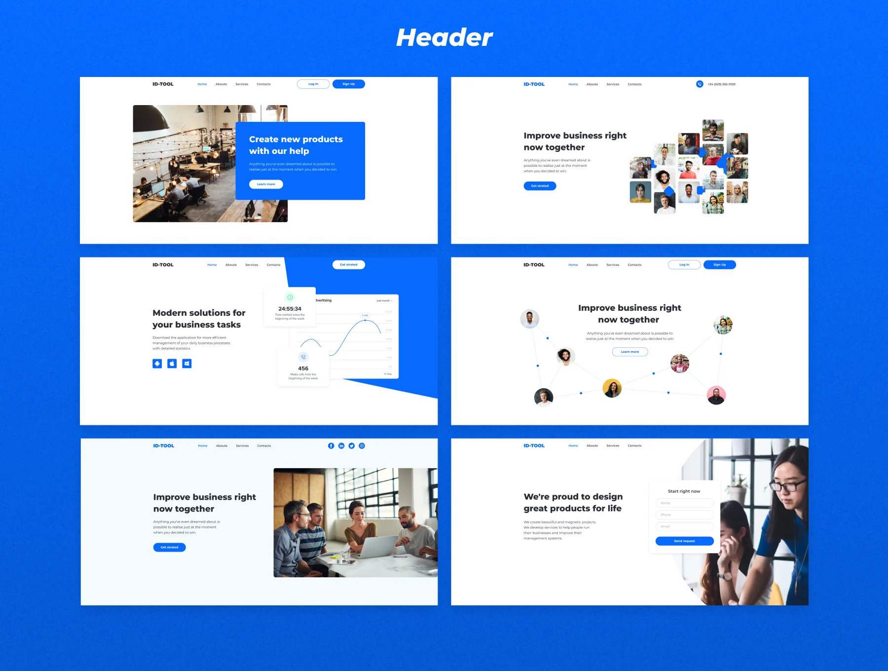 IDTOOL Landing page Web UI Kit 3