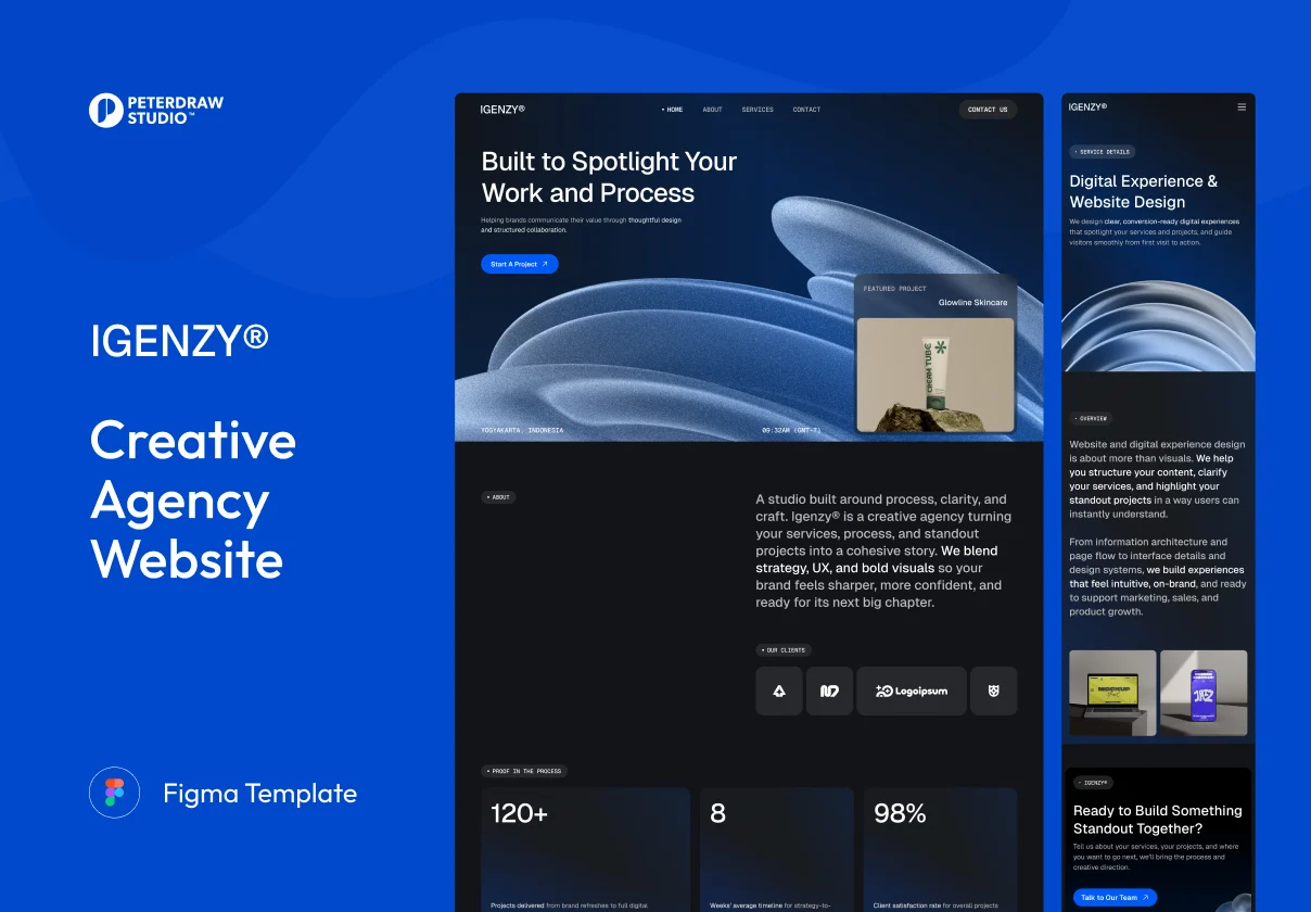 Igenzy - Creative Agency Website UI Figma Template