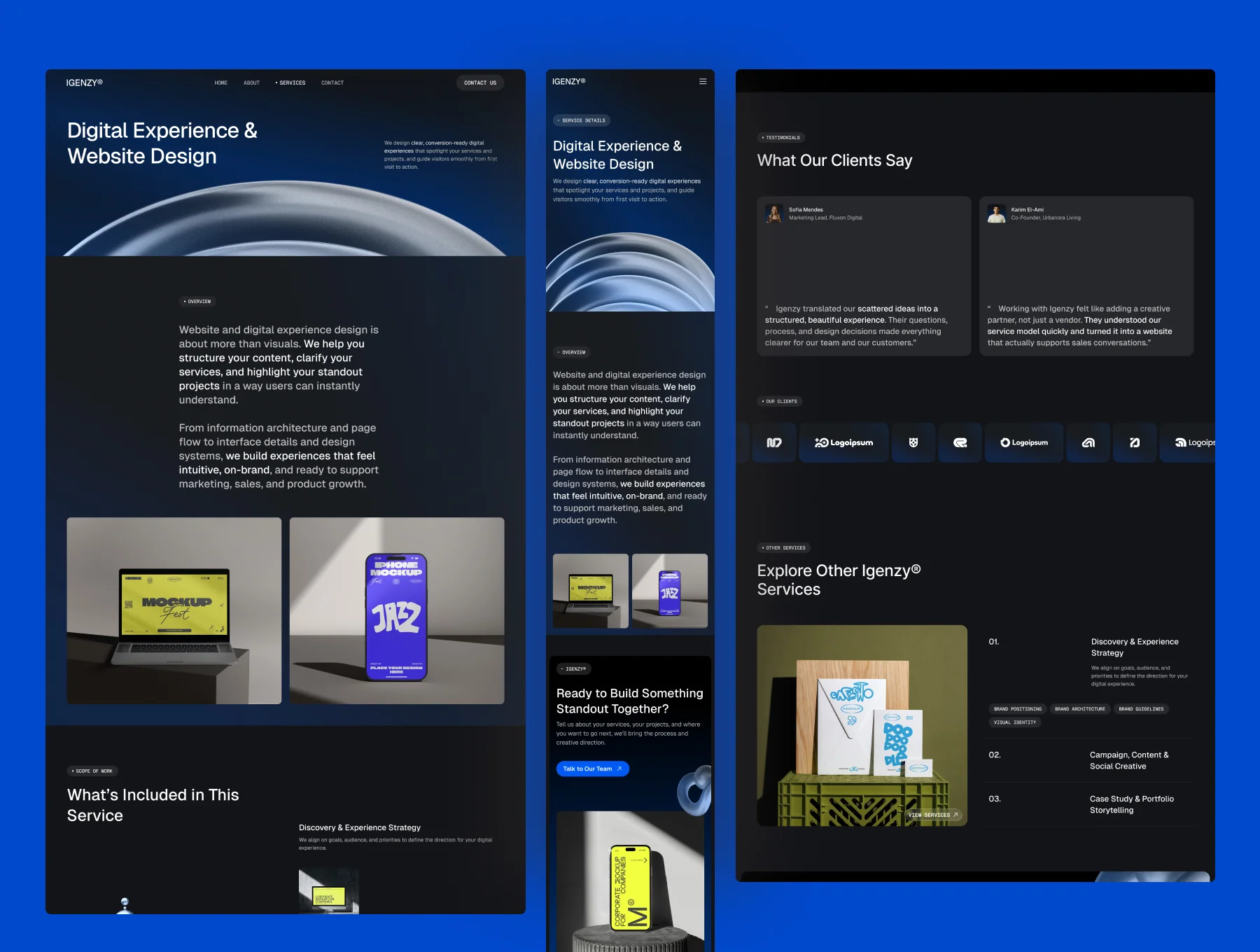 Igenzy - Creative Agency Website UI Figma Template 4