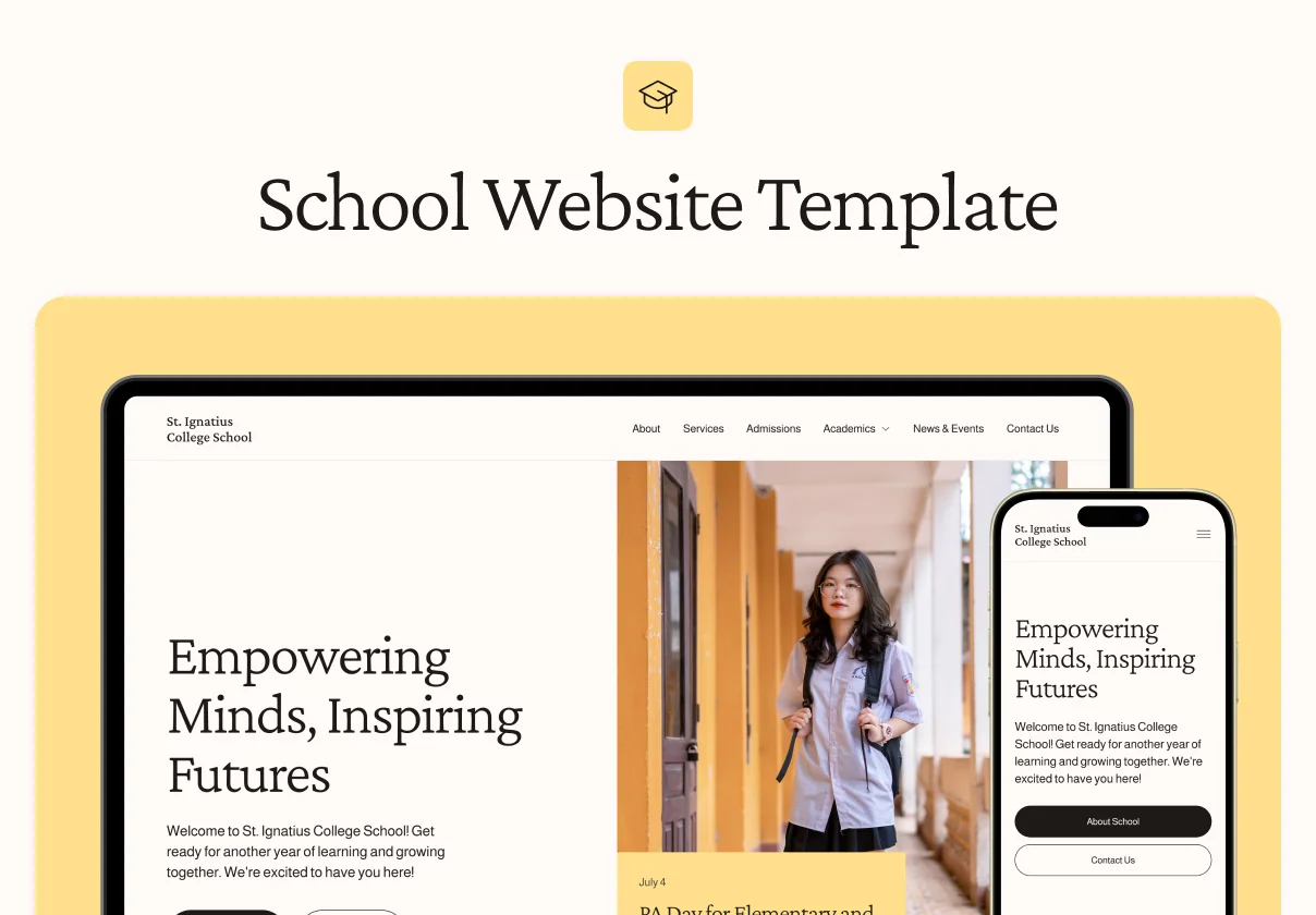 Ignatius School — Website Design Template