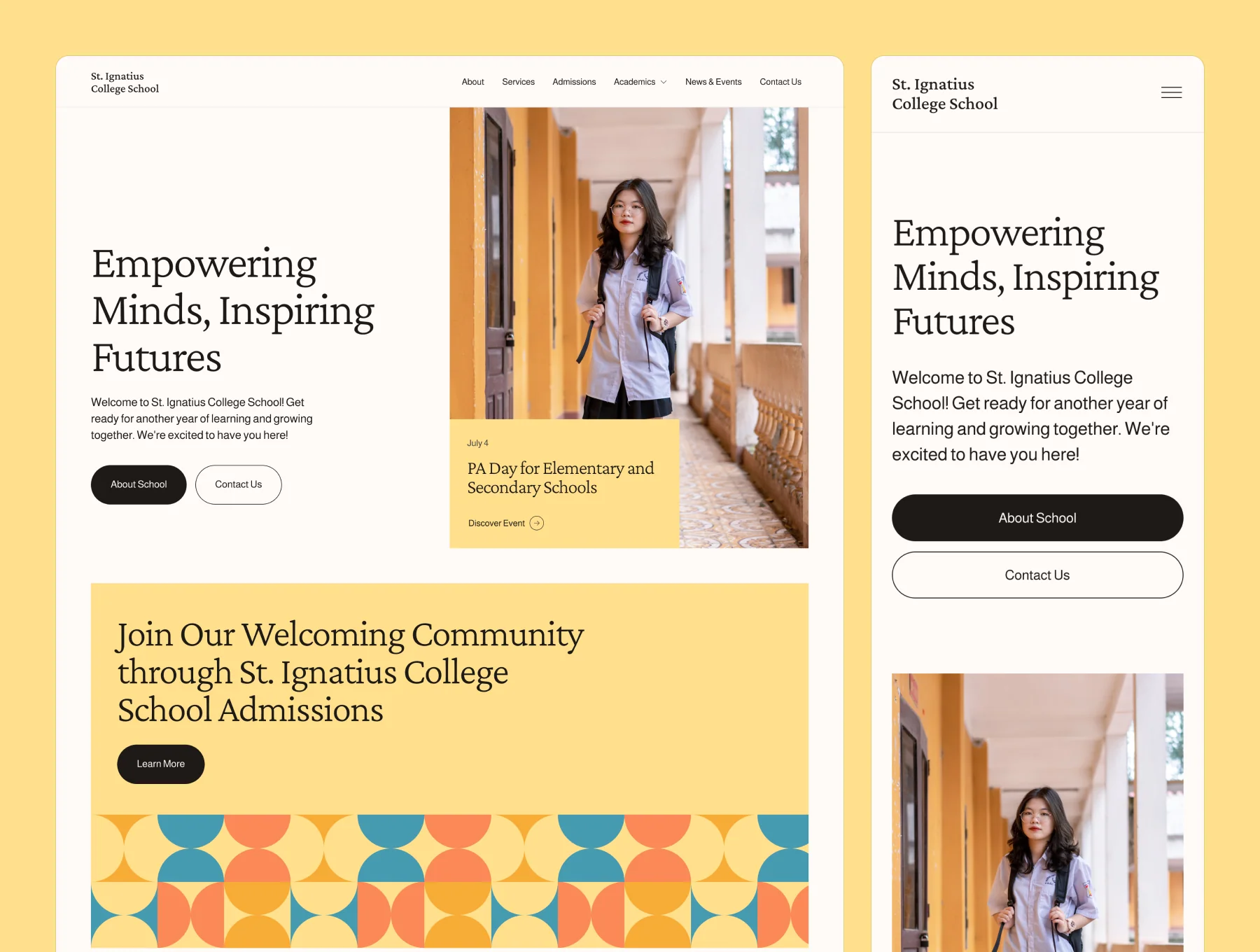 Ignatius School — Website Design Template 3