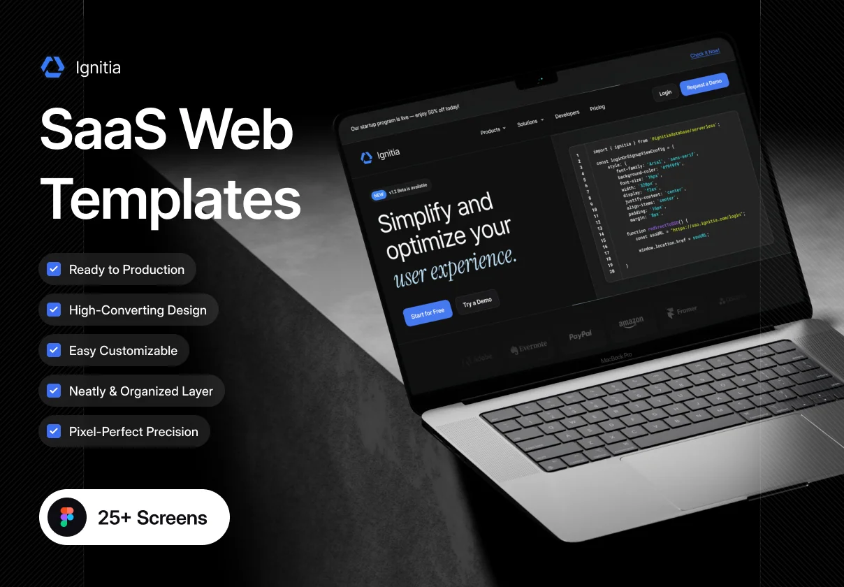 Ignitia - User Management & SaaS - Website UI Kit