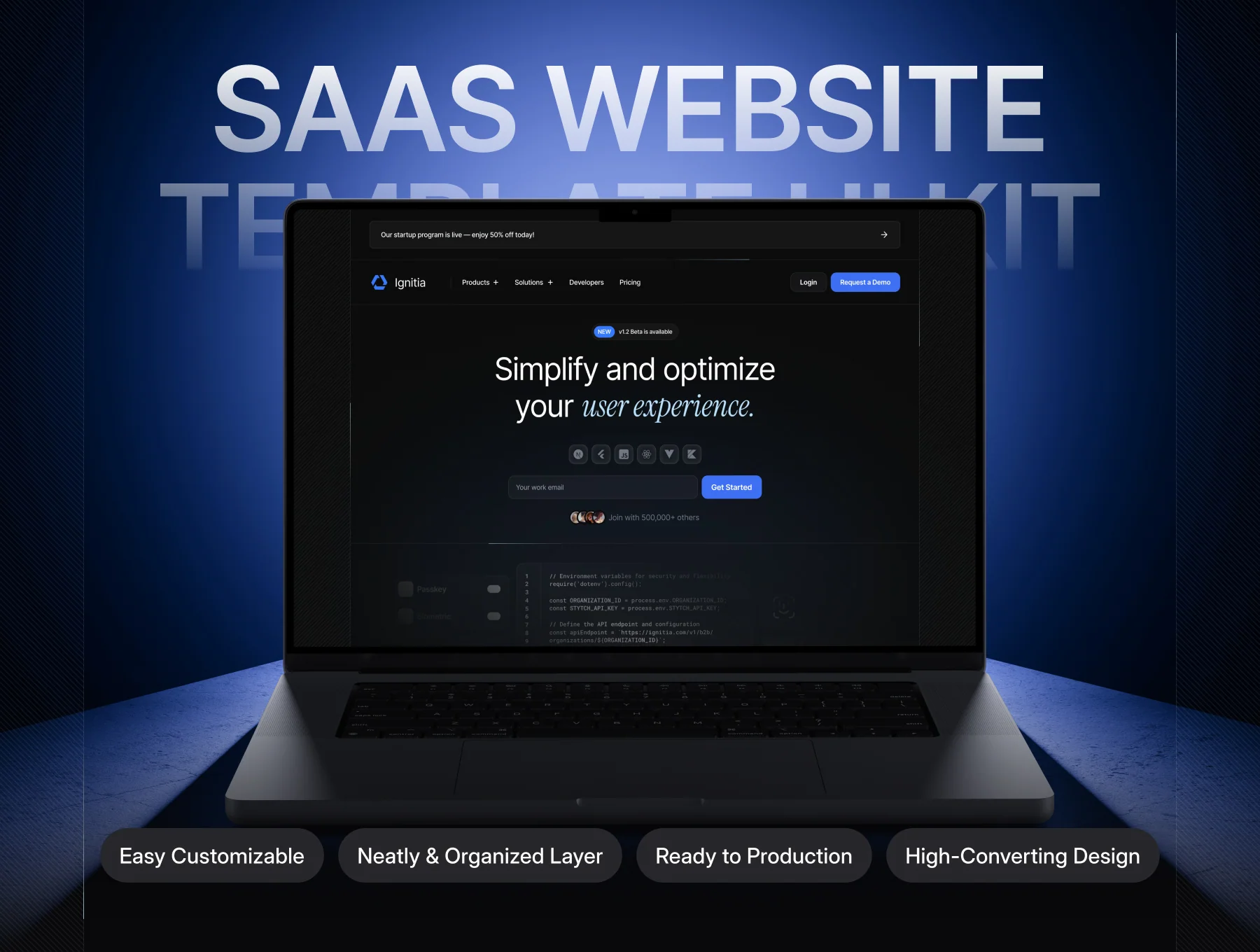 Ignitia - User Management & SaaS - Website UI Kit