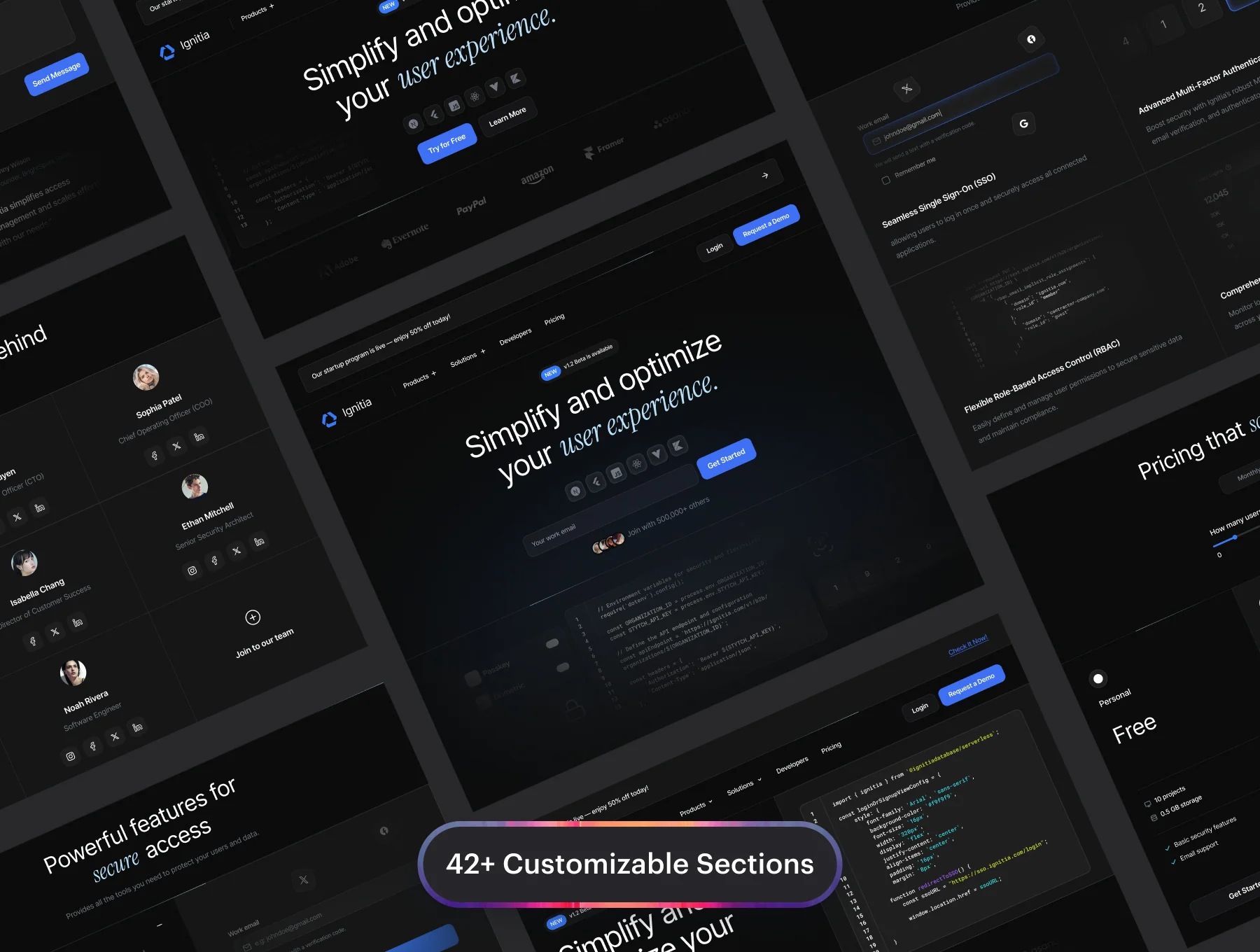 Ignitia - User Management & SaaS - Website UI Kit 6