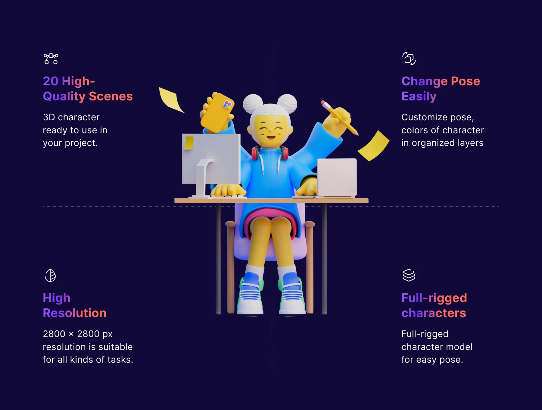 Ikigai - 3D Character Pack 2