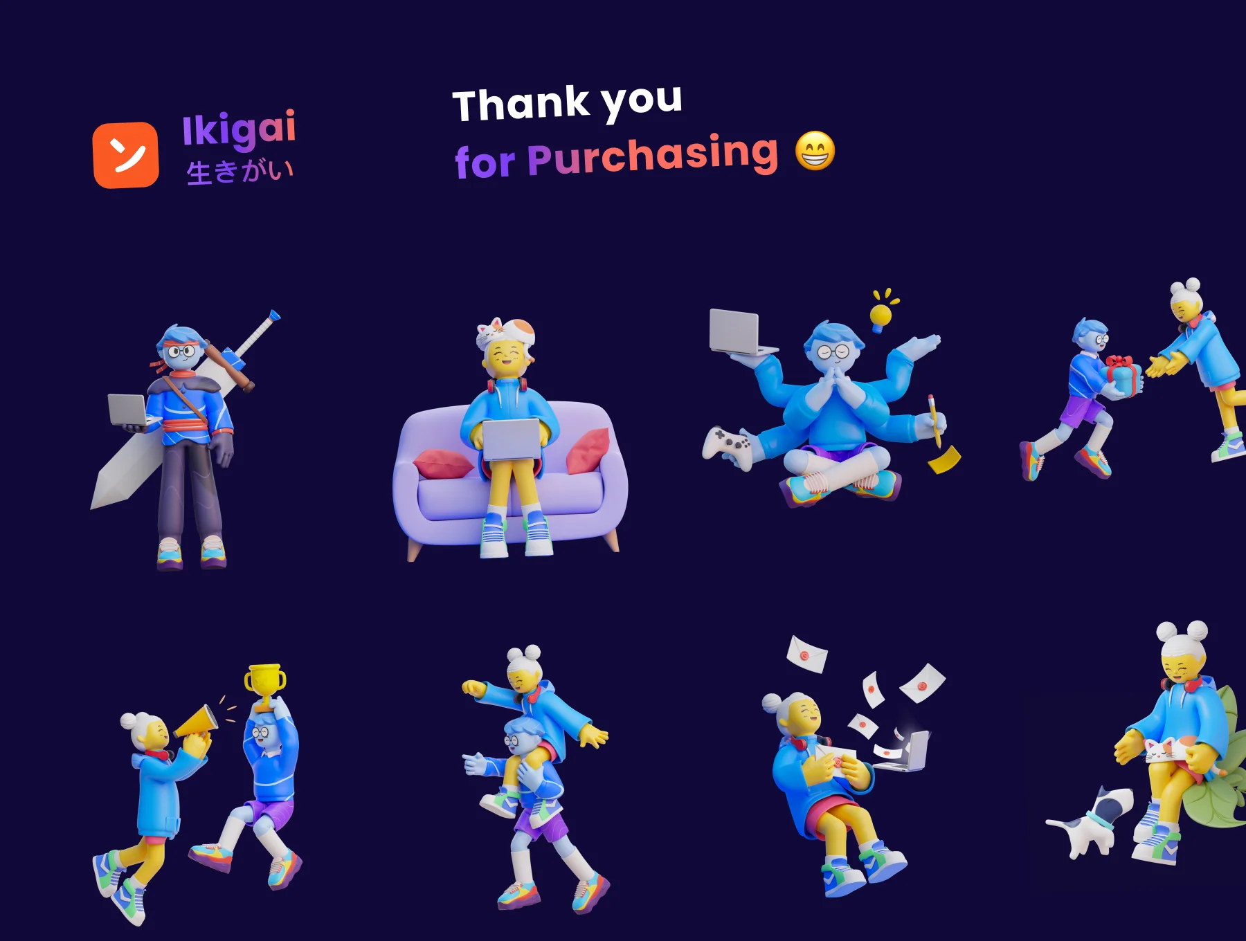 Ikigai - 3D Character Pack 8