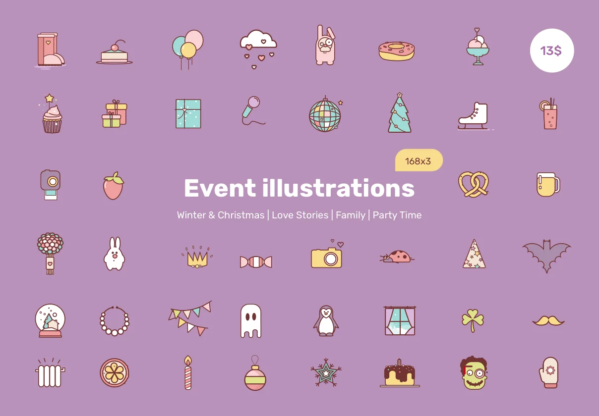 Illustrated Event Icons