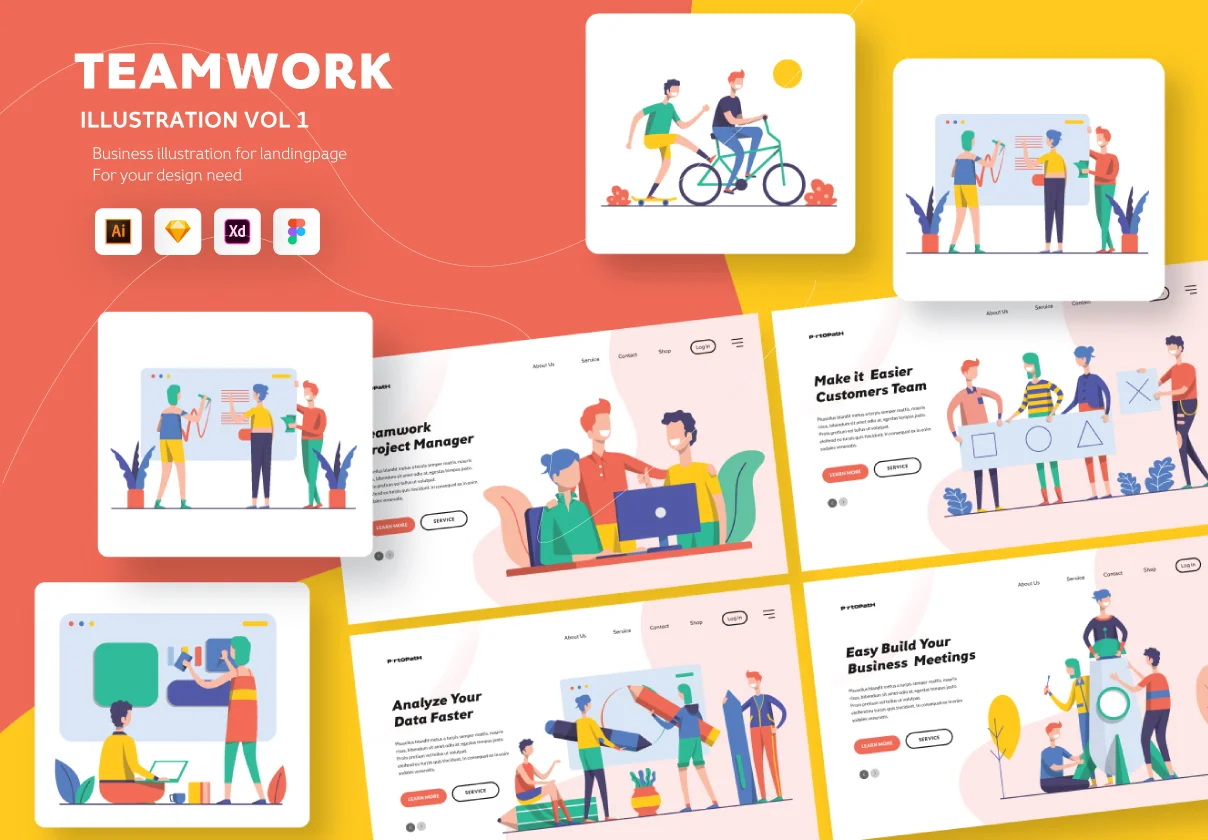Illustration Startup Teamwork Pack Vol.1