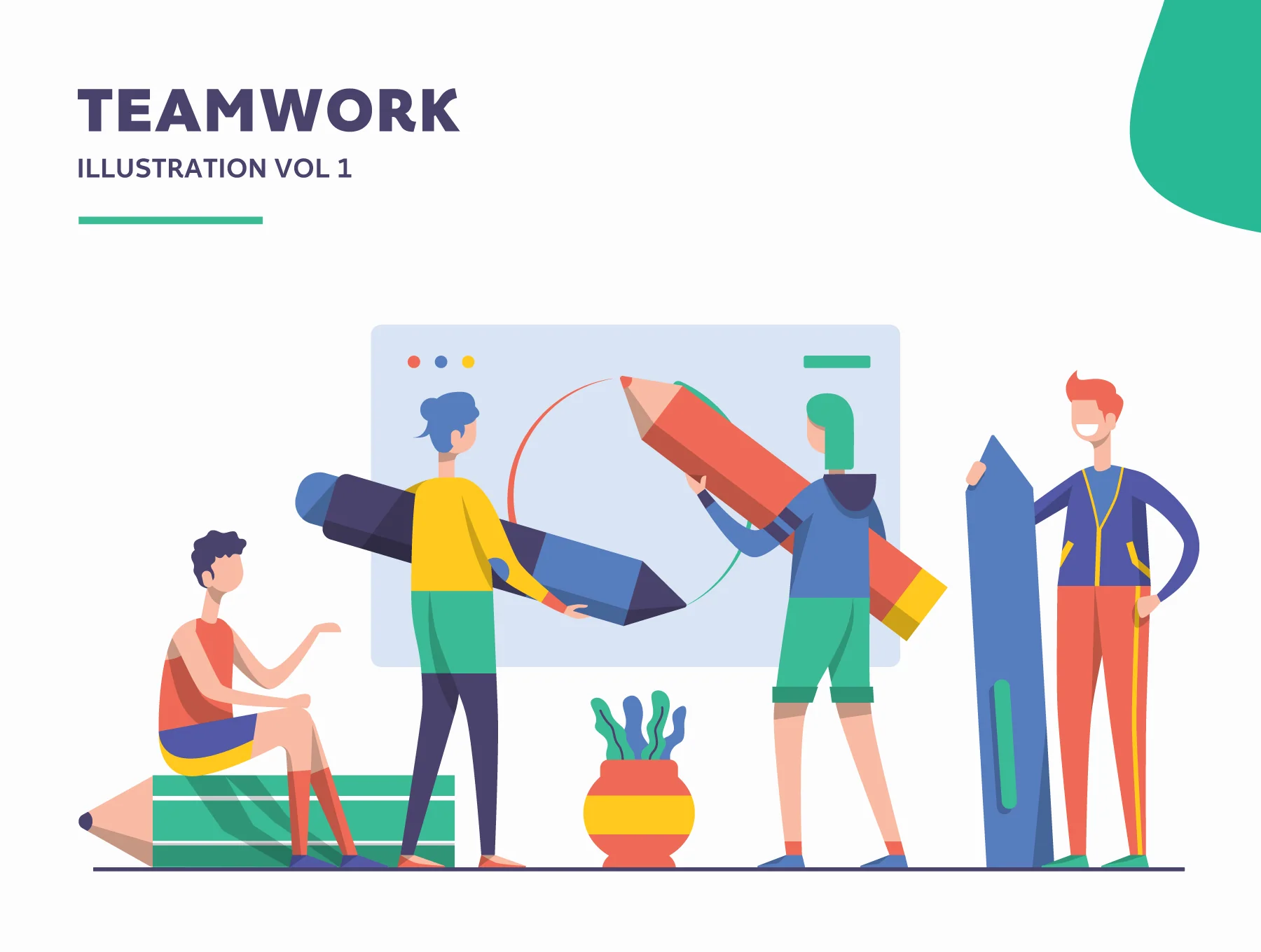 Illustration Startup Teamwork Pack Vol.1 6