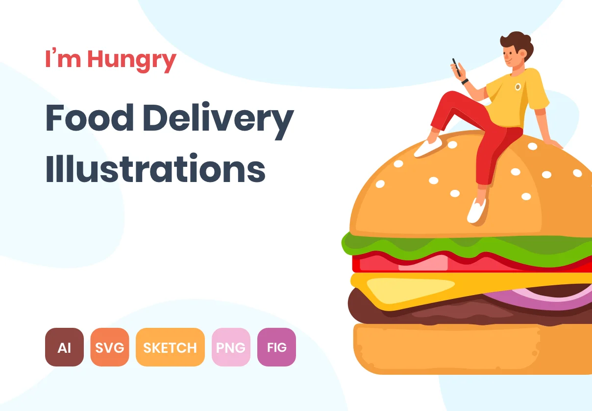 I'm Hungry. Food Delivery Illustrations