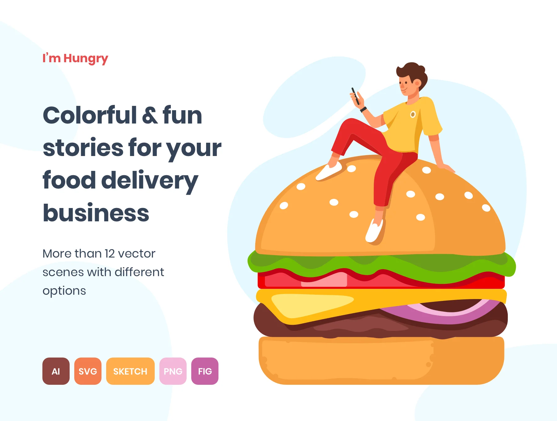 I'm Hungry. Food Delivery Illustrations
