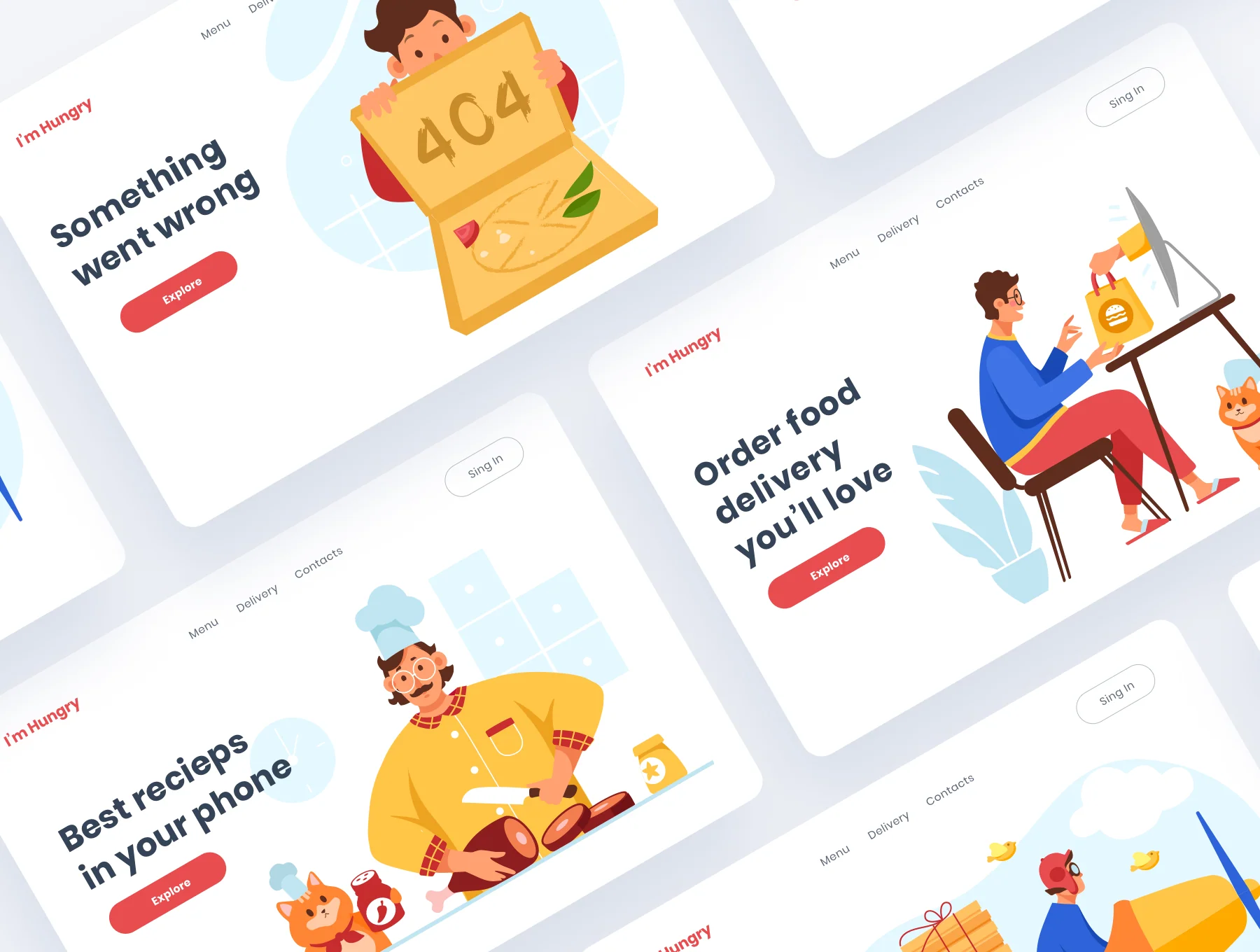 I'm Hungry. Food Delivery Illustrations 2