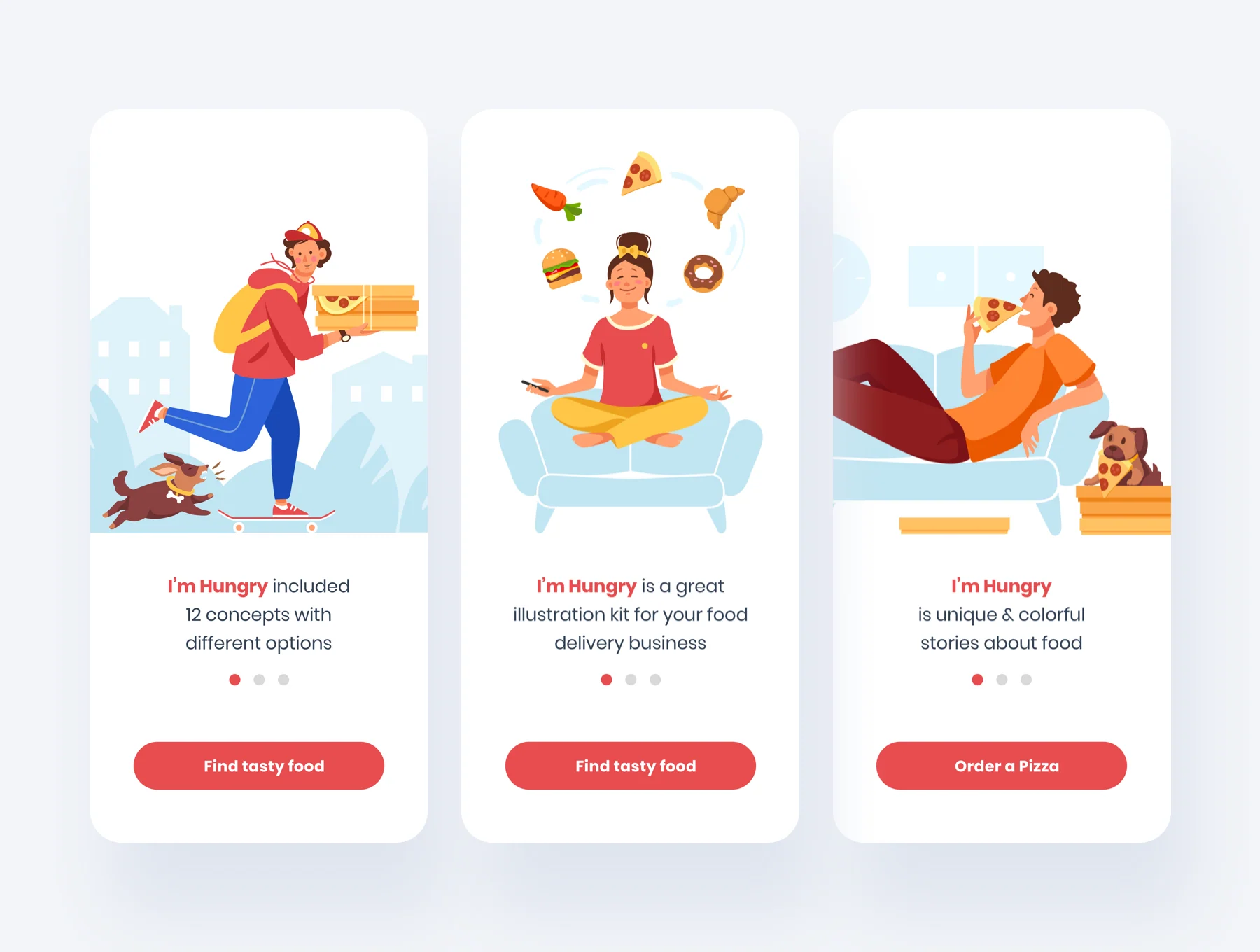 I'm Hungry. Food Delivery Illustrations 3