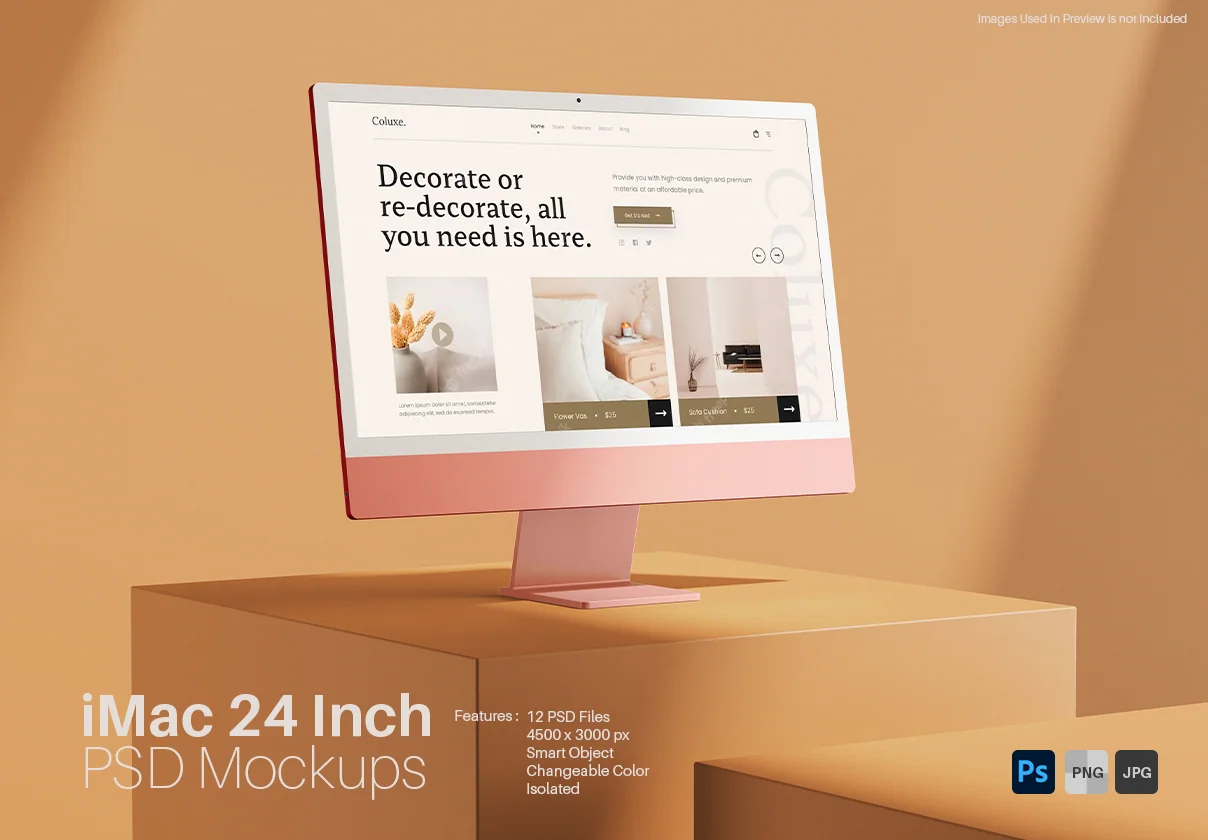 iMac 24 Inch PSD Mockup Pack