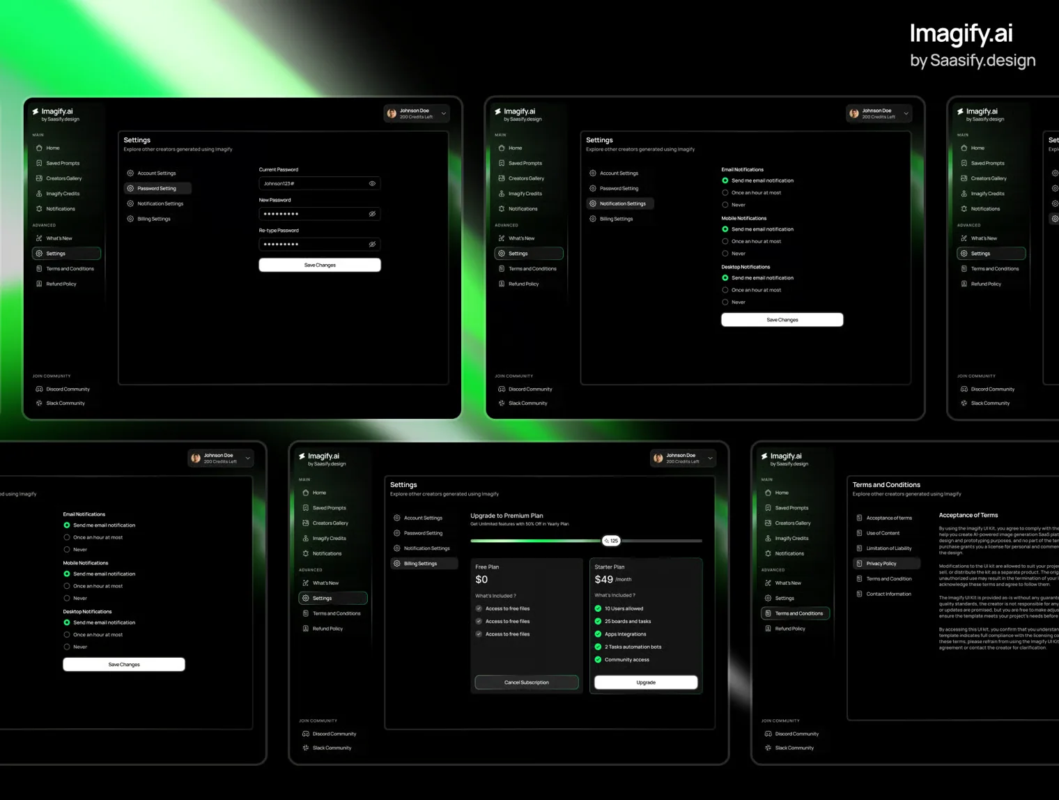 Imagify AI Image Generator web app figma UI kit 3