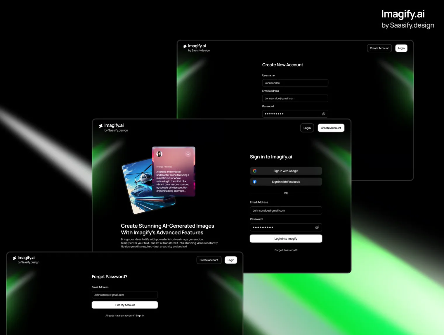 Imagify AI Image Generator web app figma UI kit 4