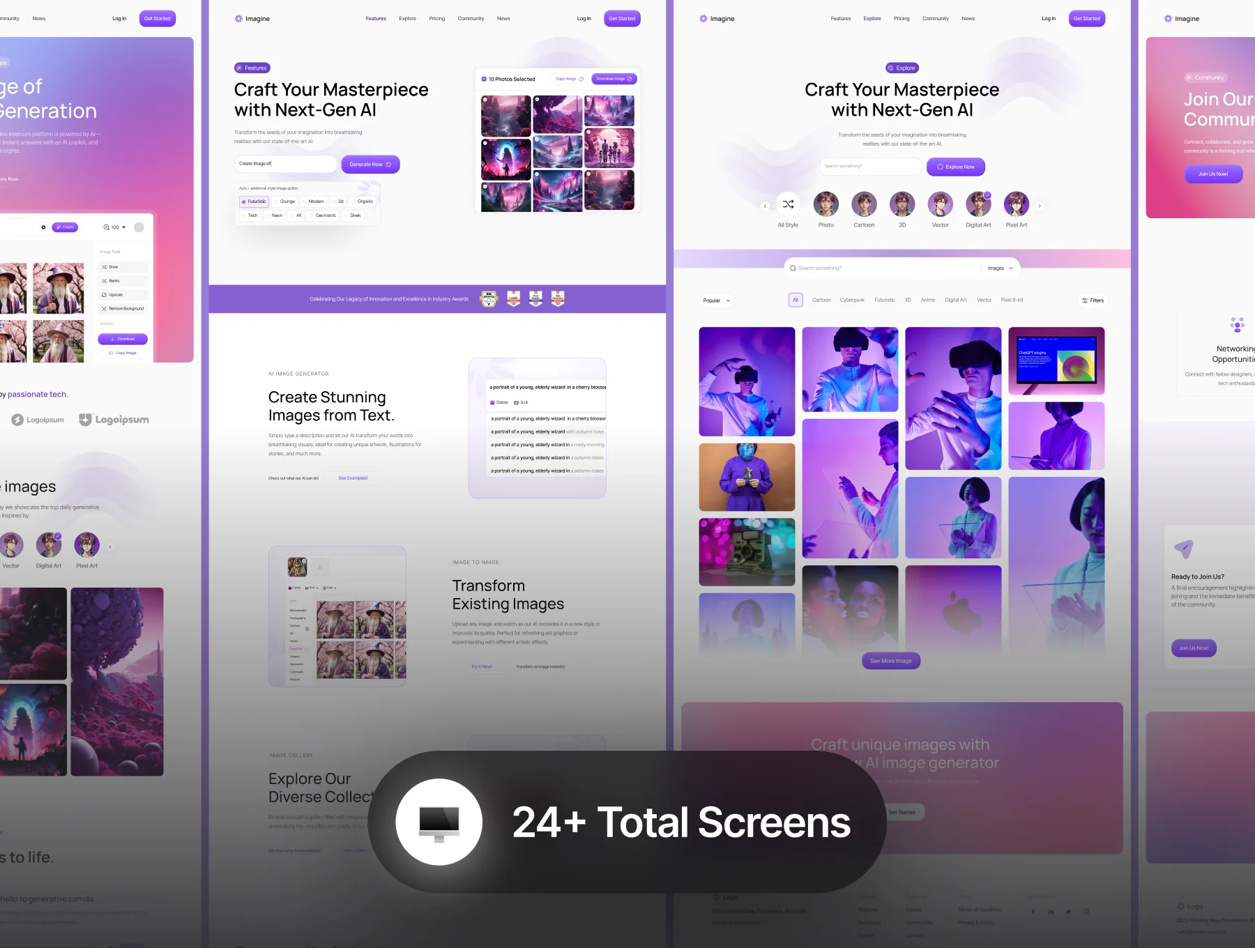 Imagine - AI Image Generator Website Template 2