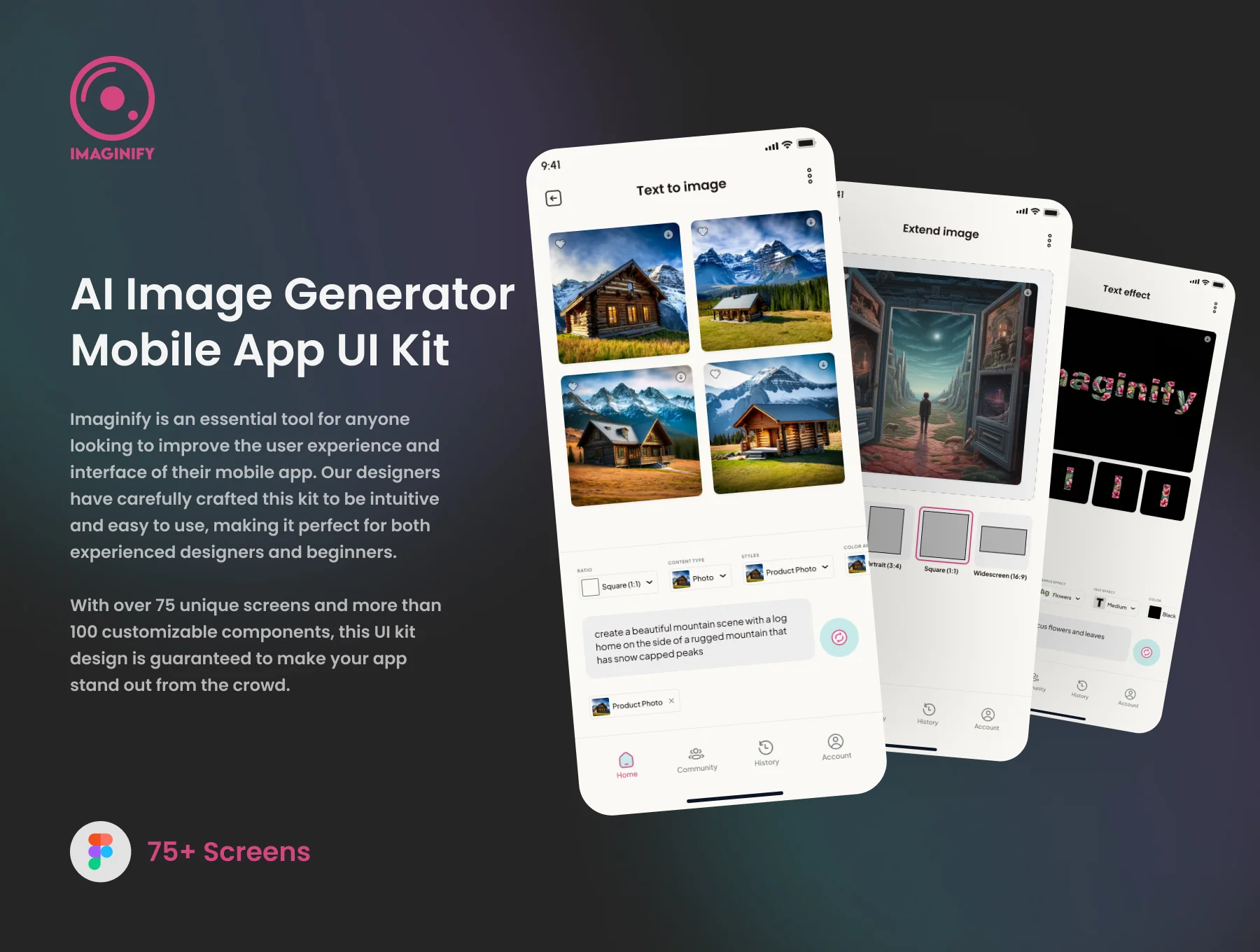 Imaginify - AI Image Generator Mobile App UI Kit