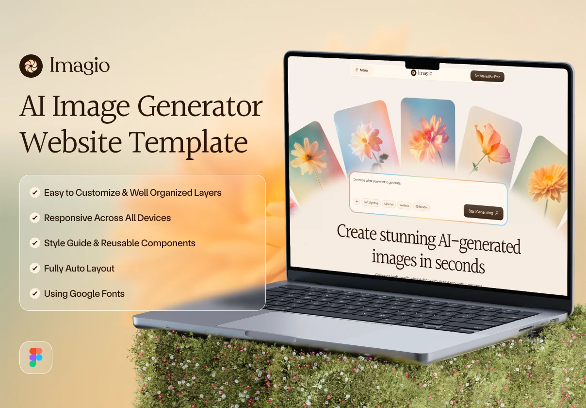 Imagio - Al Image Generator SaaS Website Template