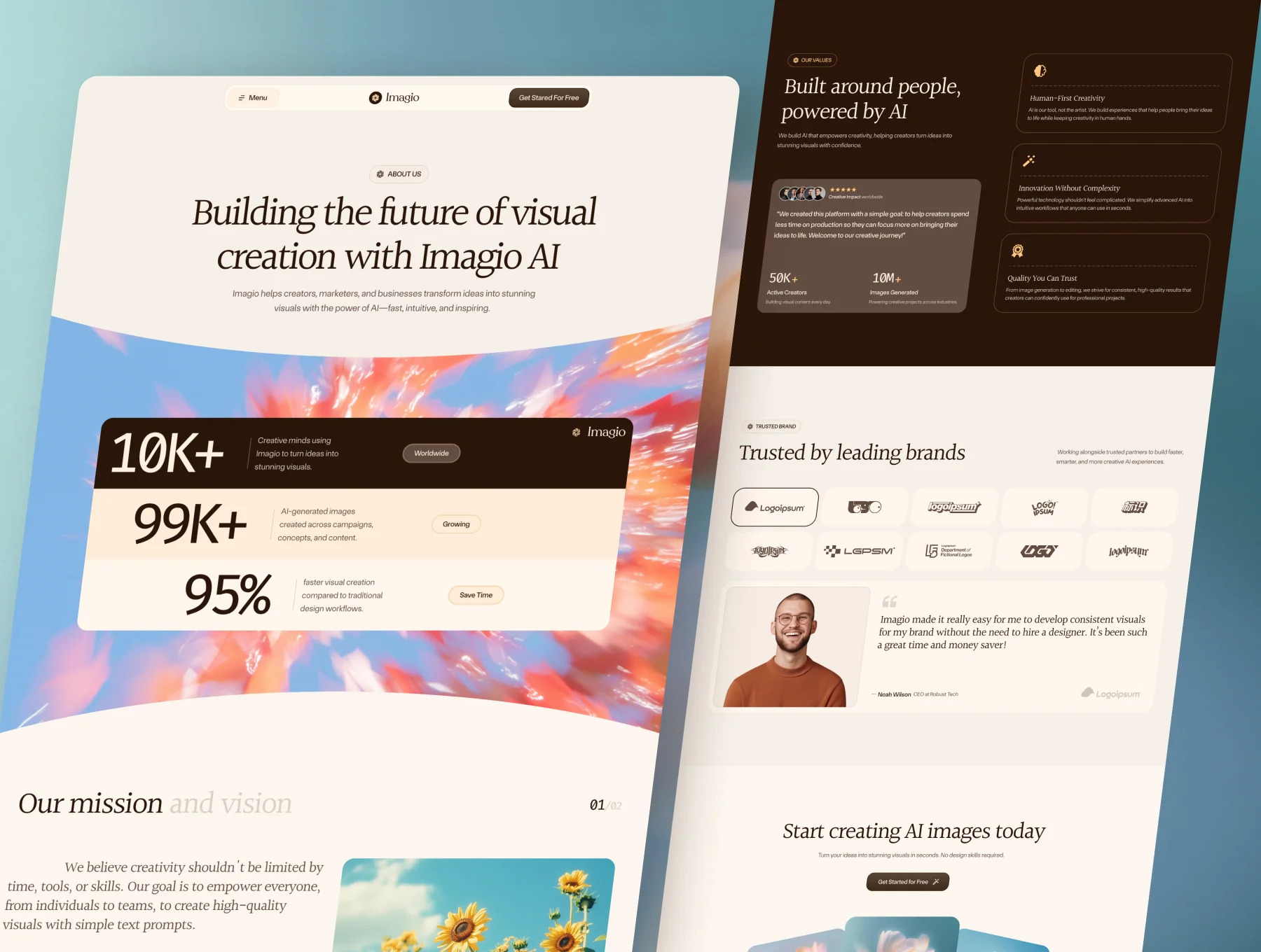 Imagio - Al Image Generator SaaS Website Template 3