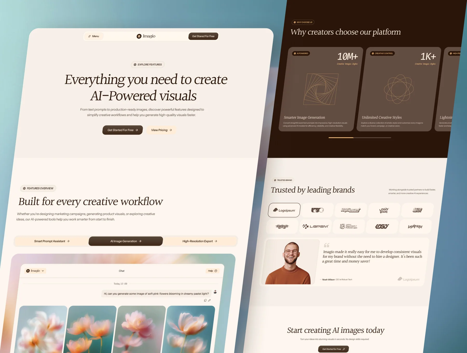 Imagio - Al Image Generator SaaS Website Template 4
