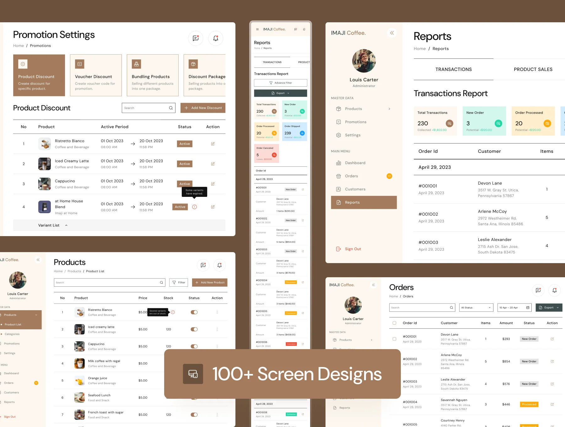Imacof Dashboard - Coffee Shop Sales Management UI Kit 3