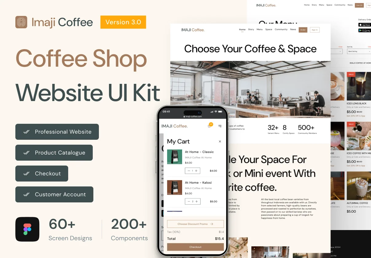 Imaji - Coffee Shop E-Commerce Website UI Kit