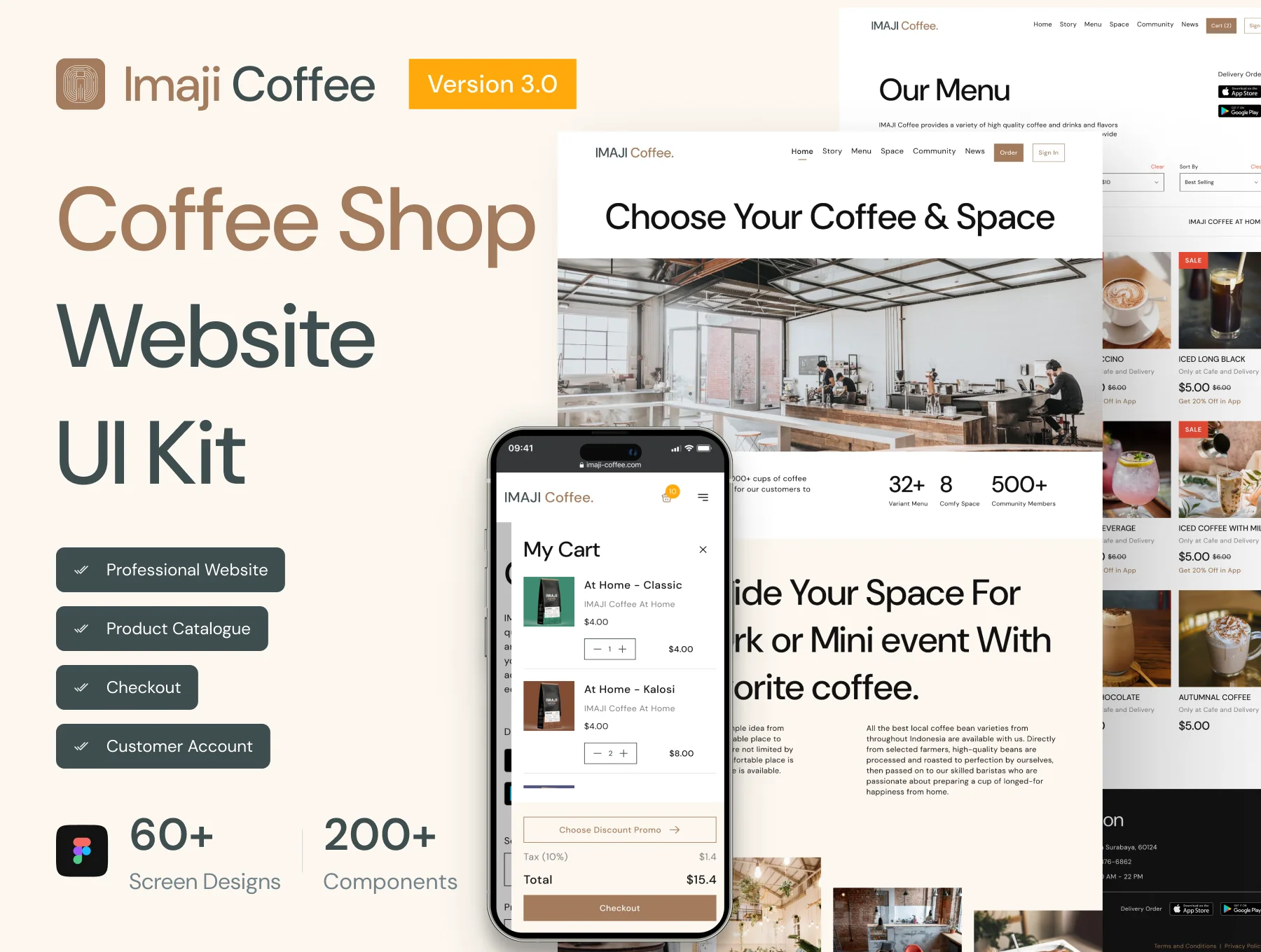 Imaji - Coffee Shop E-Commerce Website UI Kit