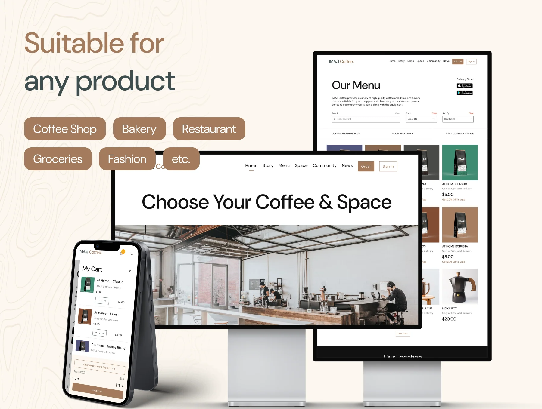 Imaji - Coffee Shop E-Commerce Website UI Kit 2