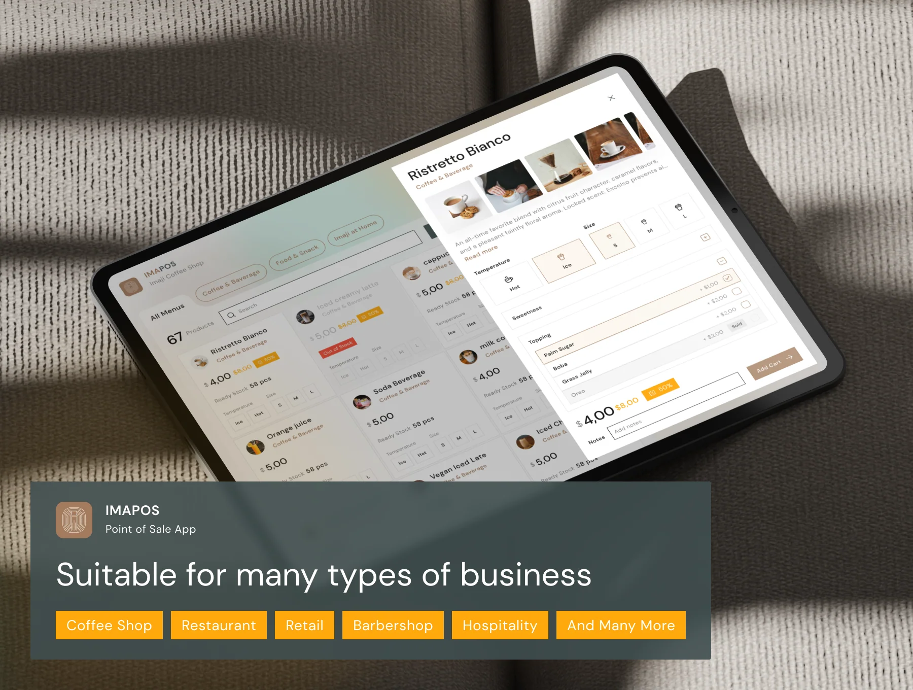Imapos - Point of Sale (POS) App UI Kit 2