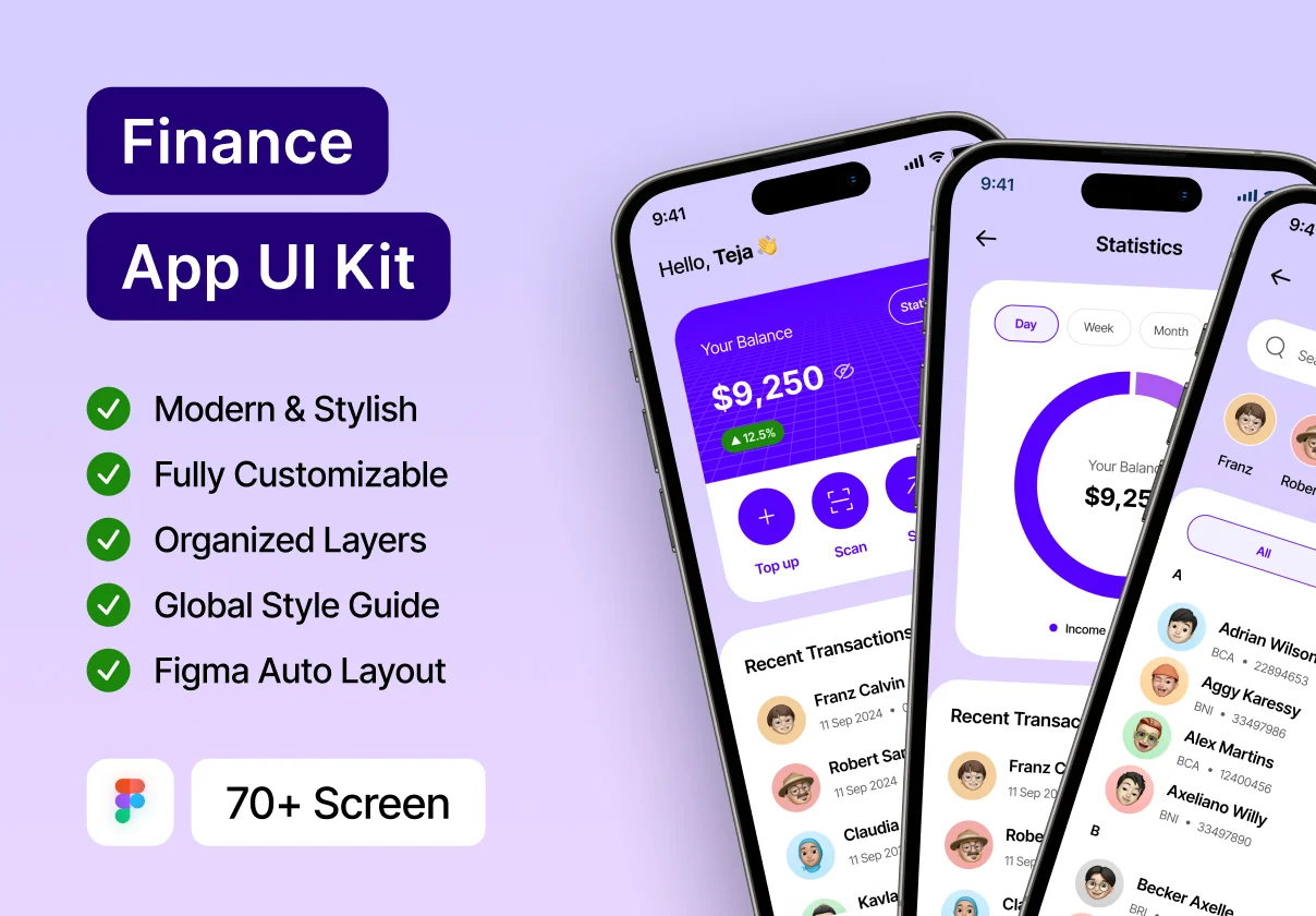 $INANCE - Finance App UI Kit