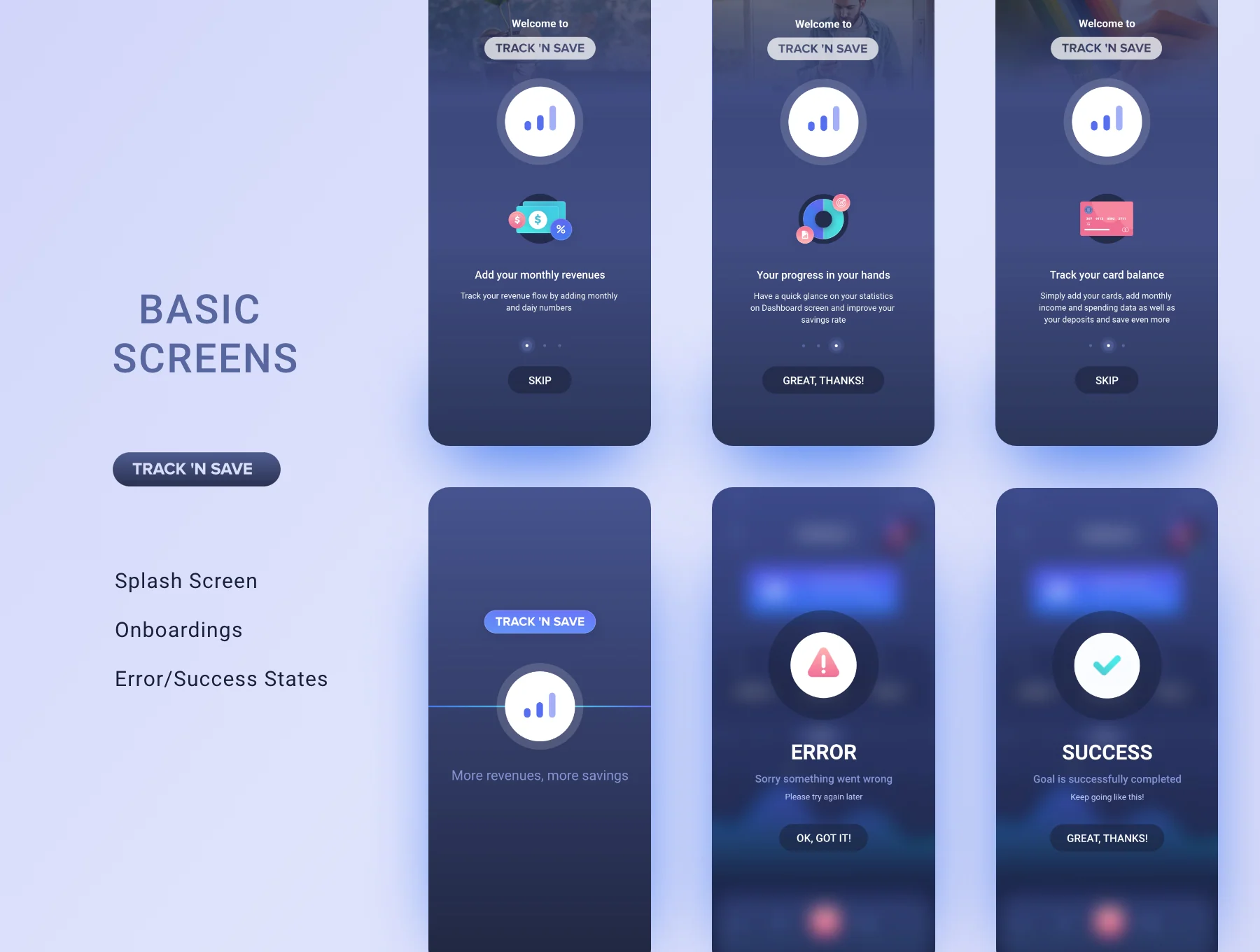 Track and Save Dashboard UI Kit 4
