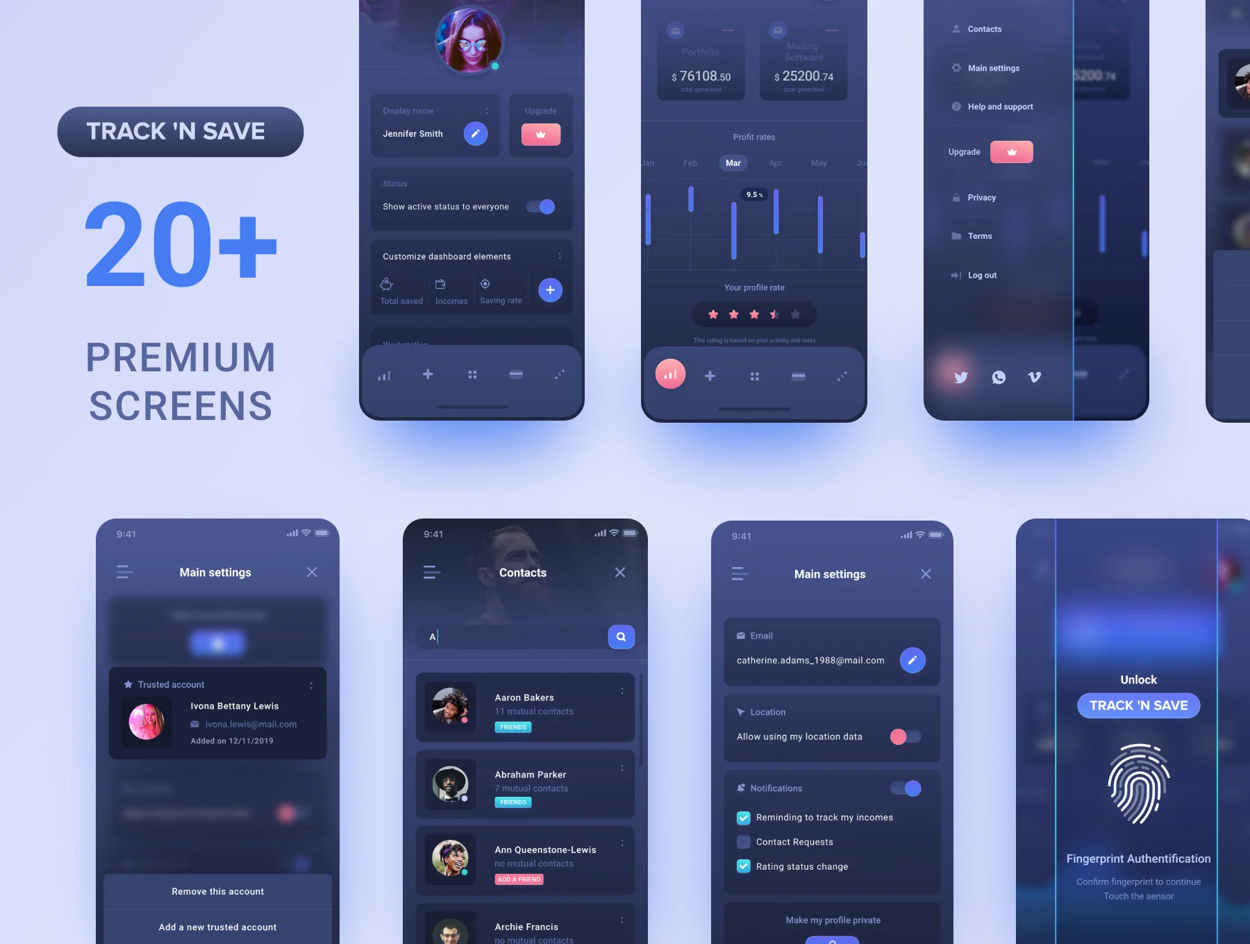 Track and Save Dashboard UI Kit 6