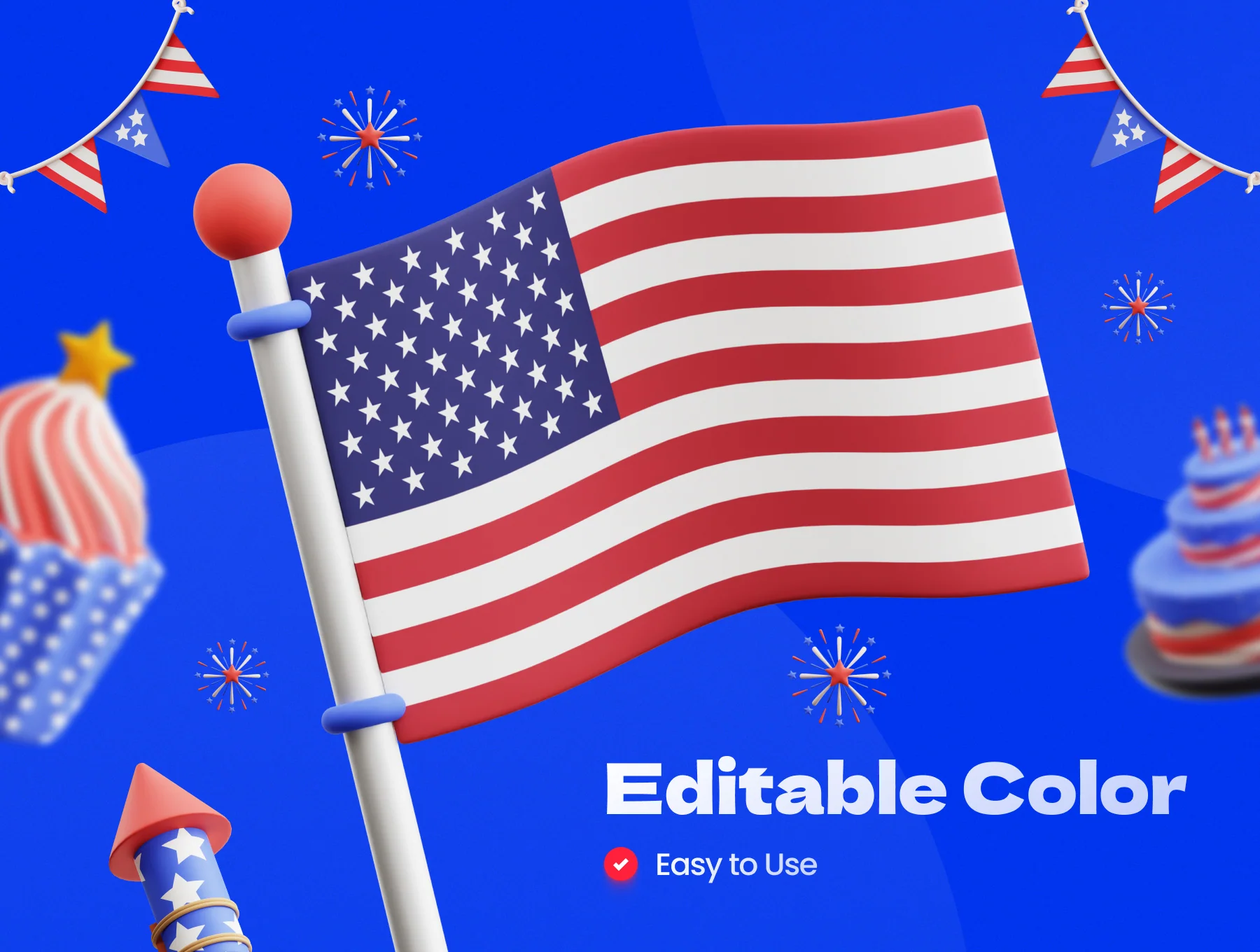 Independence Day 3D Illustrations 4