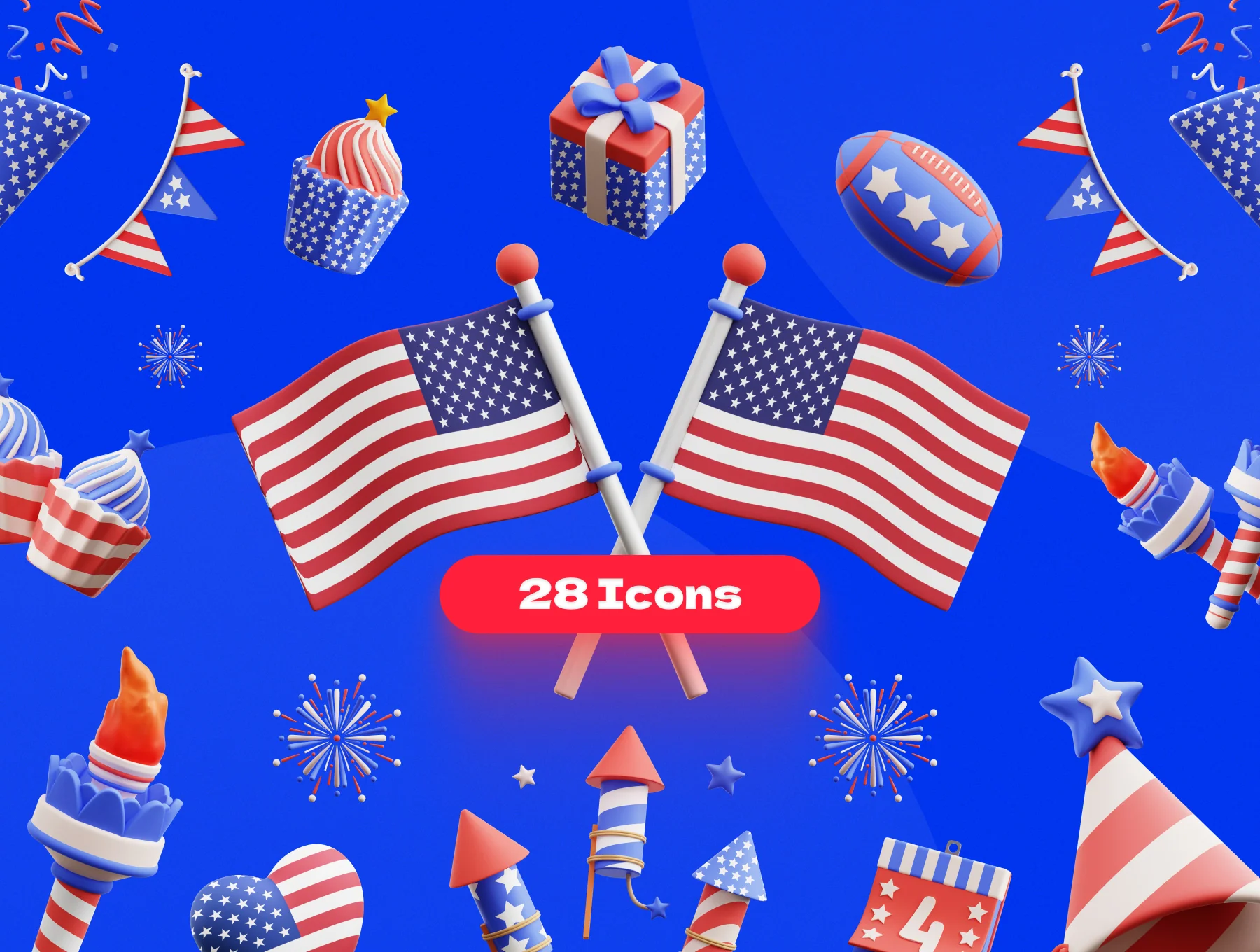 Independence Day 3D Illustrations 5
