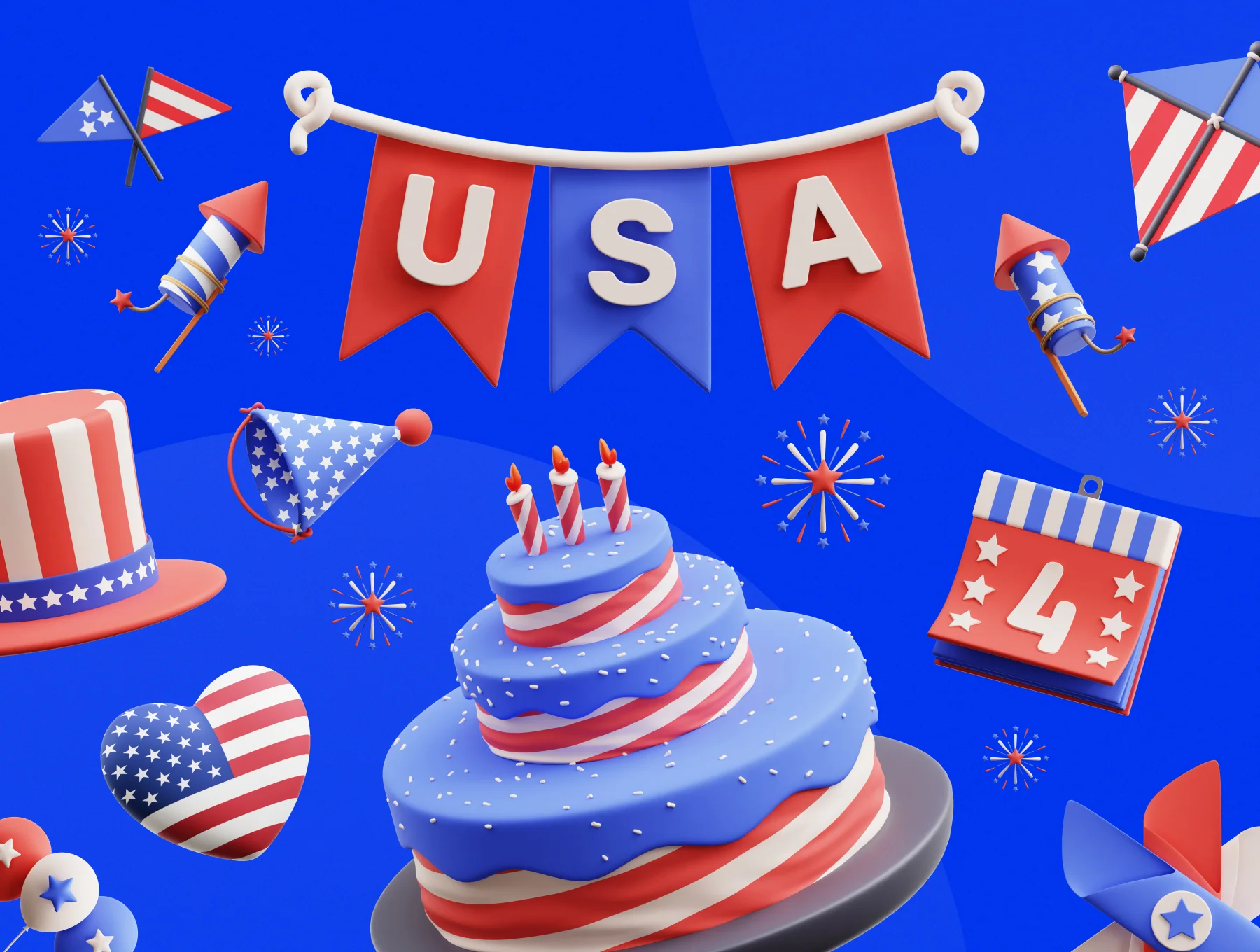 Independence Day 3D Illustrations 6