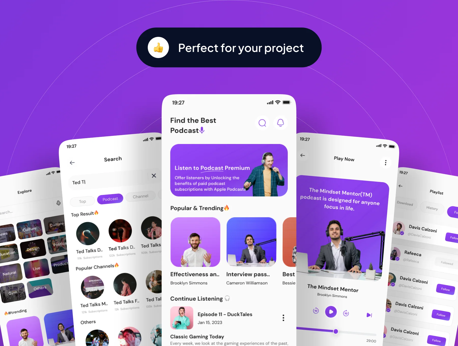 INDOCAST - Podcast Mobile App UI Kit 5