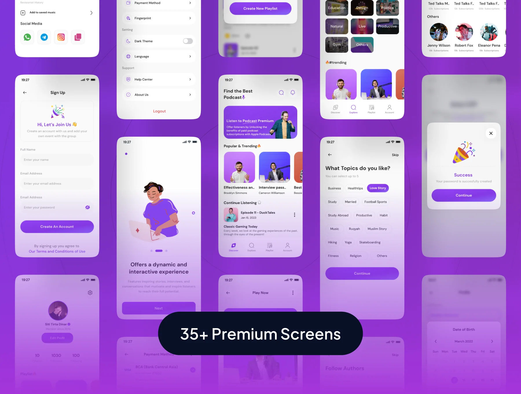 INDOCAST - Podcast Mobile App UI Kit 6