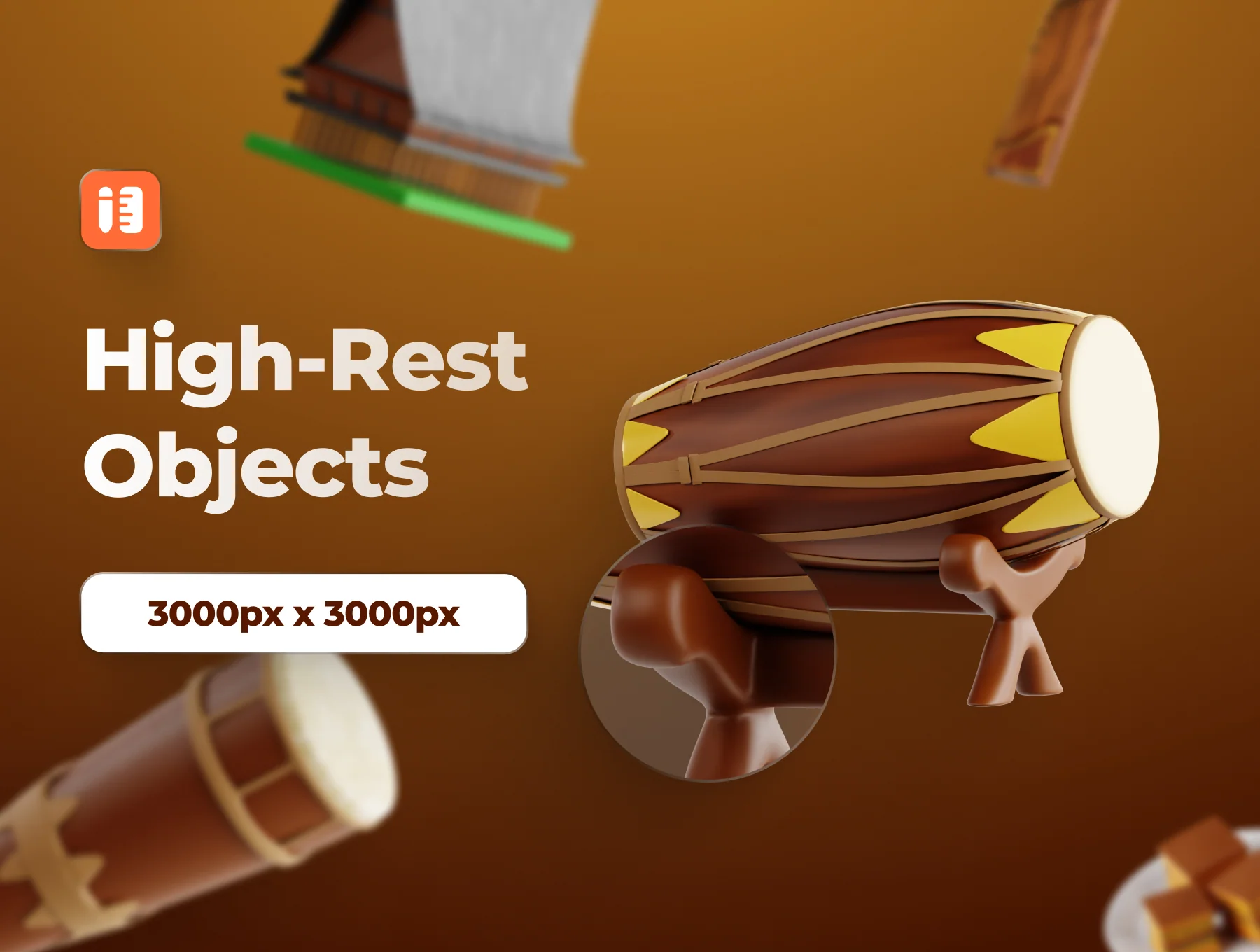 Indonesia Culture 3D Icon Set 3