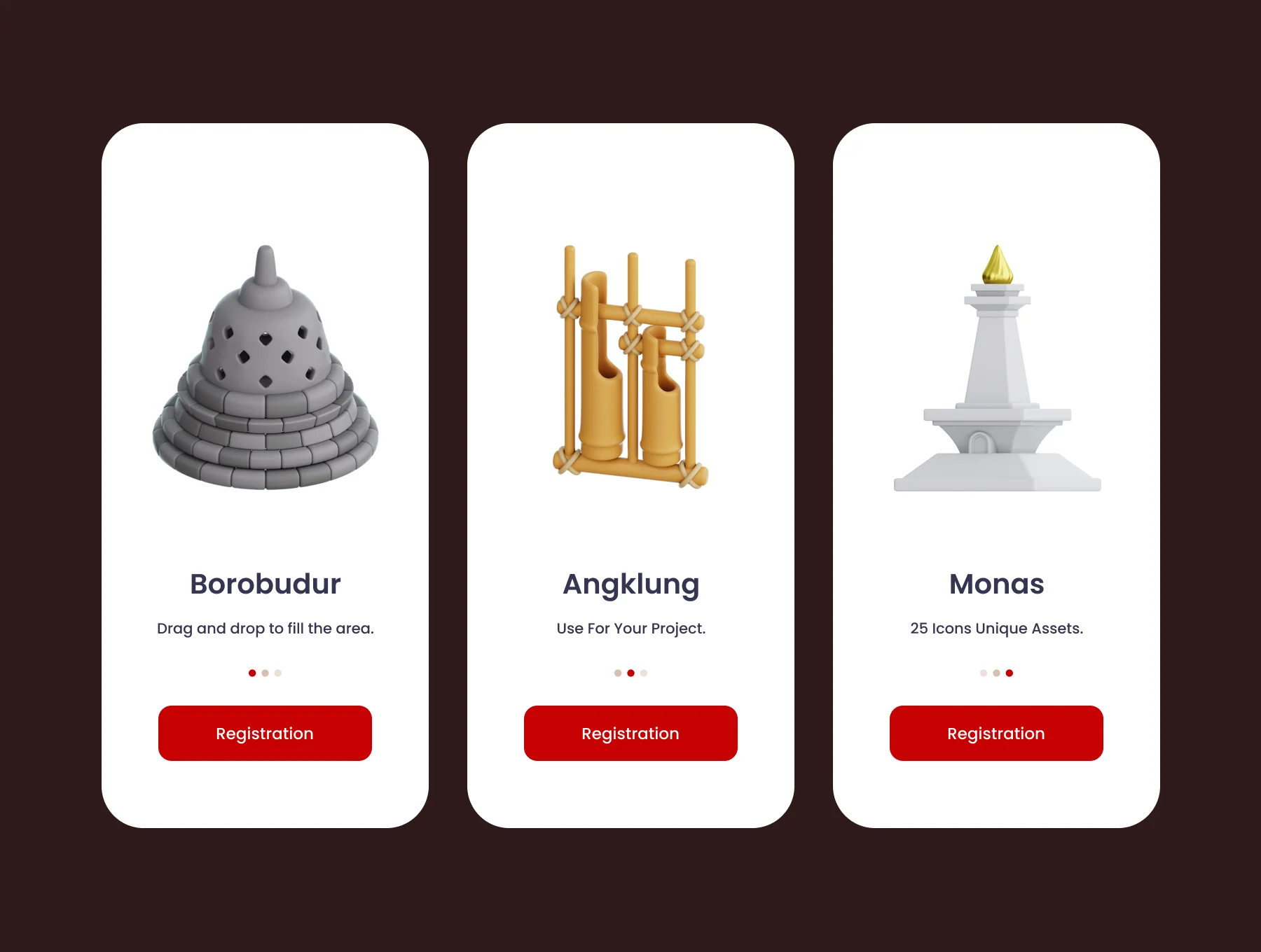 Indonesia Independence Day 3D Illustration Pack 3