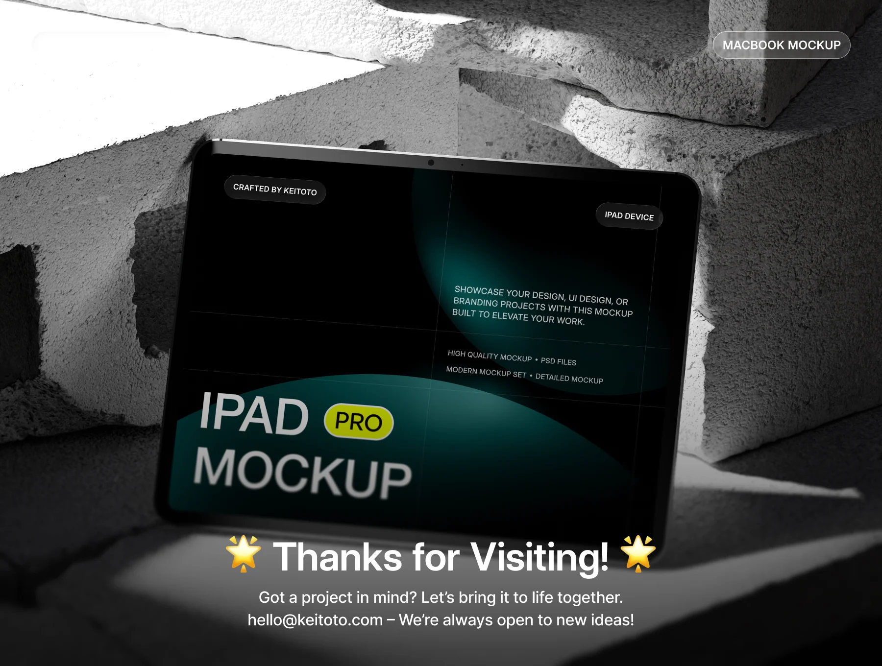 Industrial iPad Pro Mockup in Brutalist Concrete Scene 4